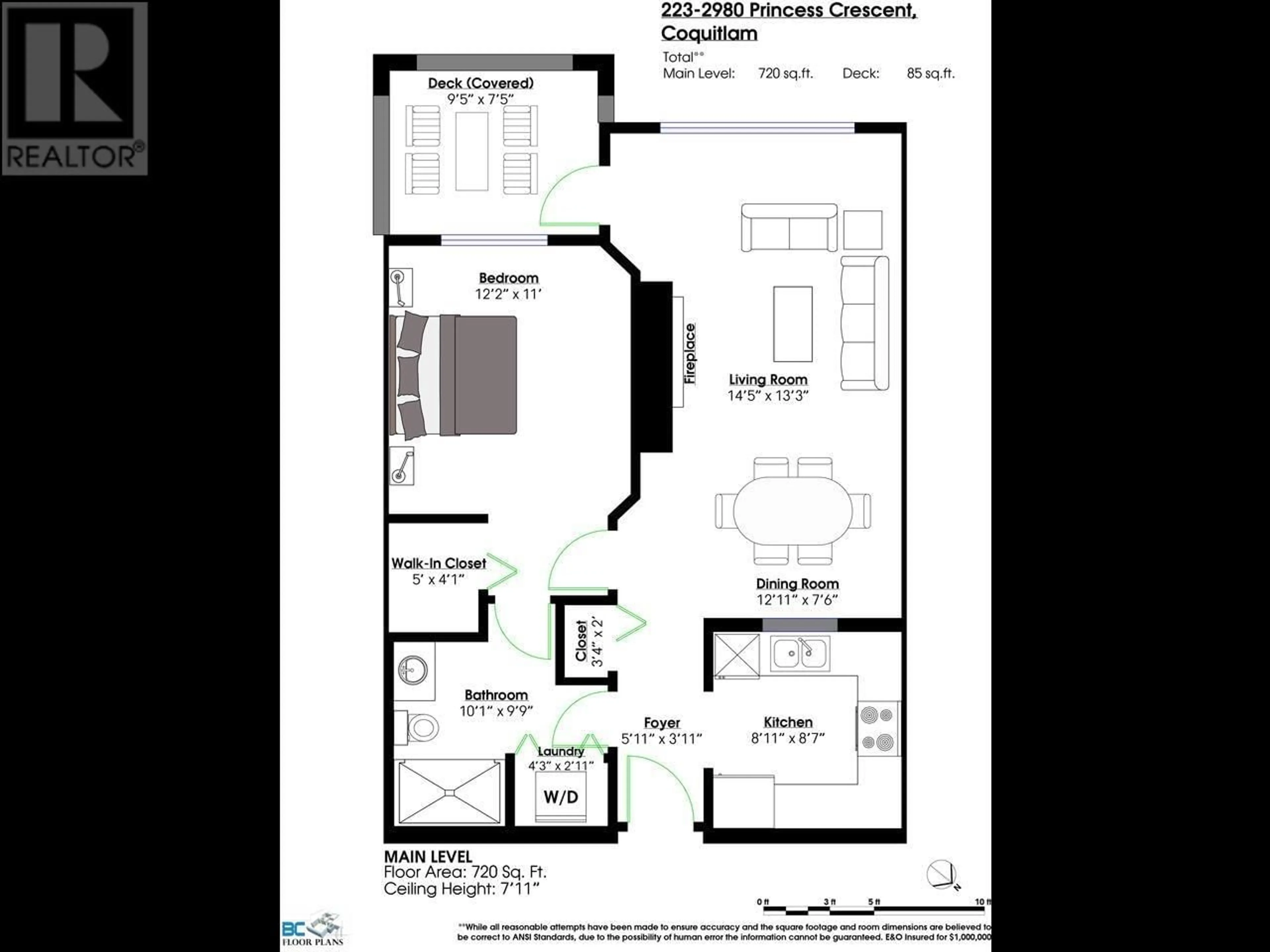 Floor plan for 223 - 2980 PRINCESS CRESCENT, Coquitlam British Columbia V3B7R4
