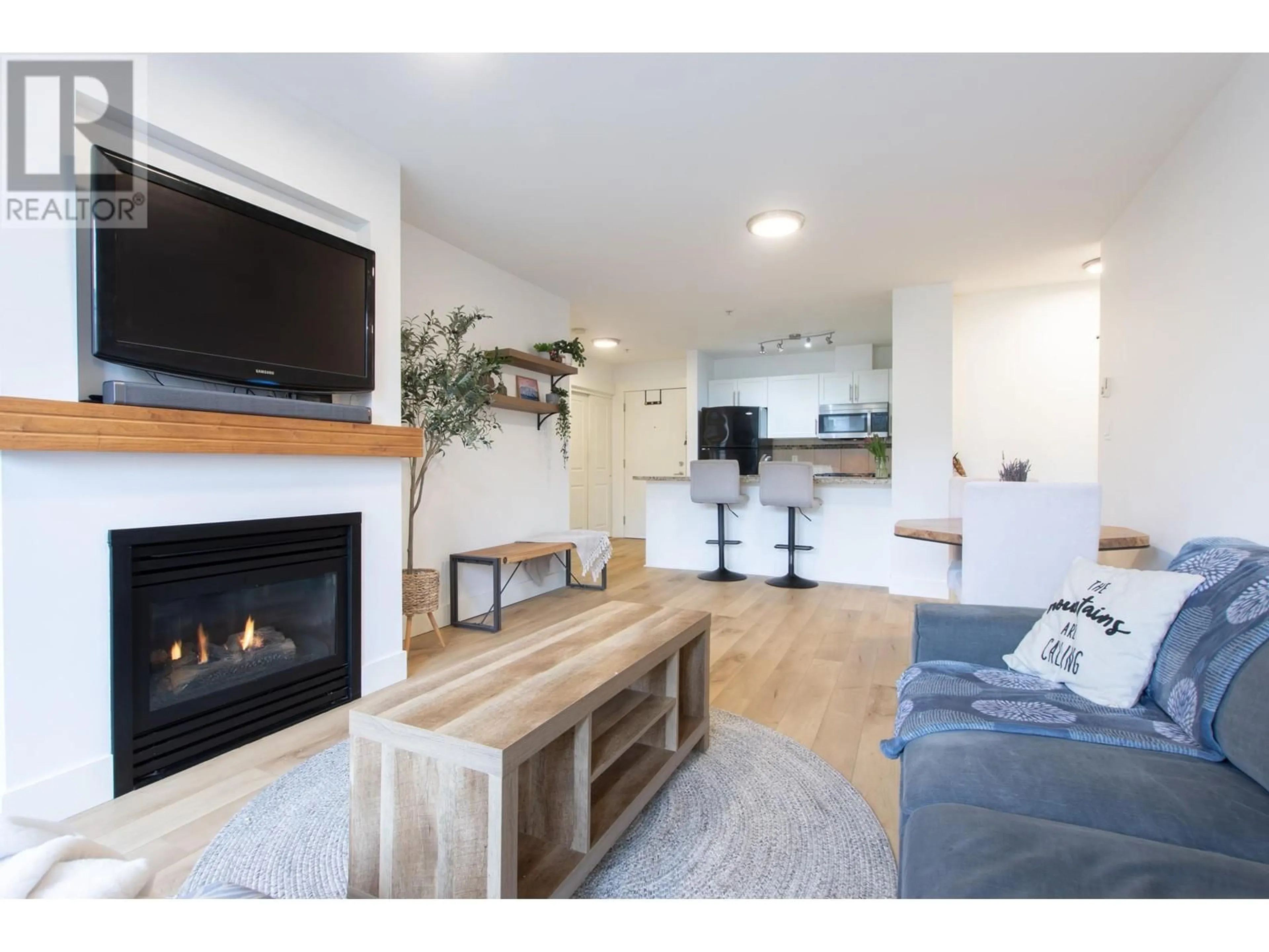 Living room with furniture, wood/laminate floor for 217 - 1211 VILLAGE GREEN WAY, Squamish British Columbia V8B0R7