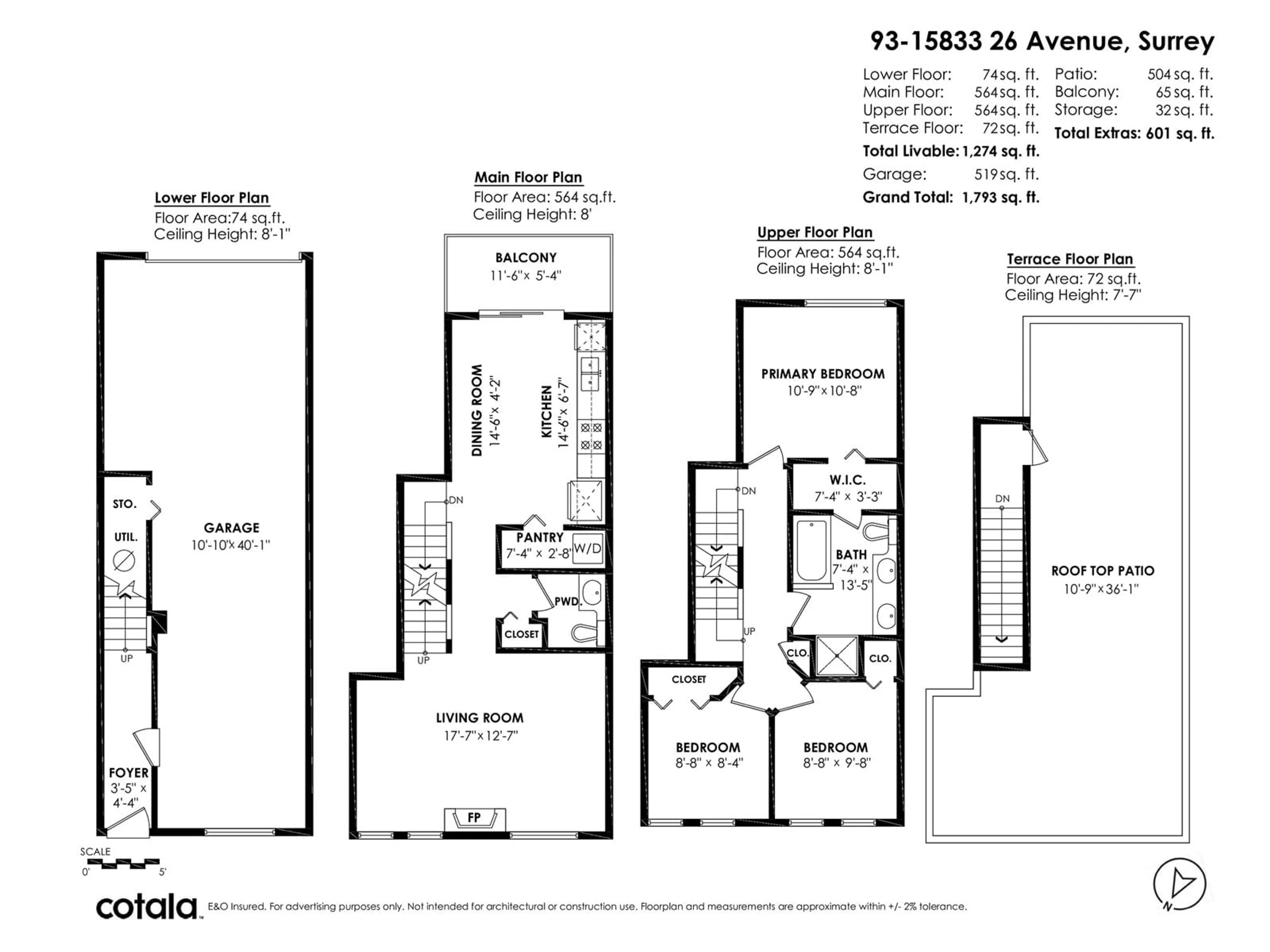 Floor plan for 93 - 15833 26, Surrey British Columbia V3Z2X5