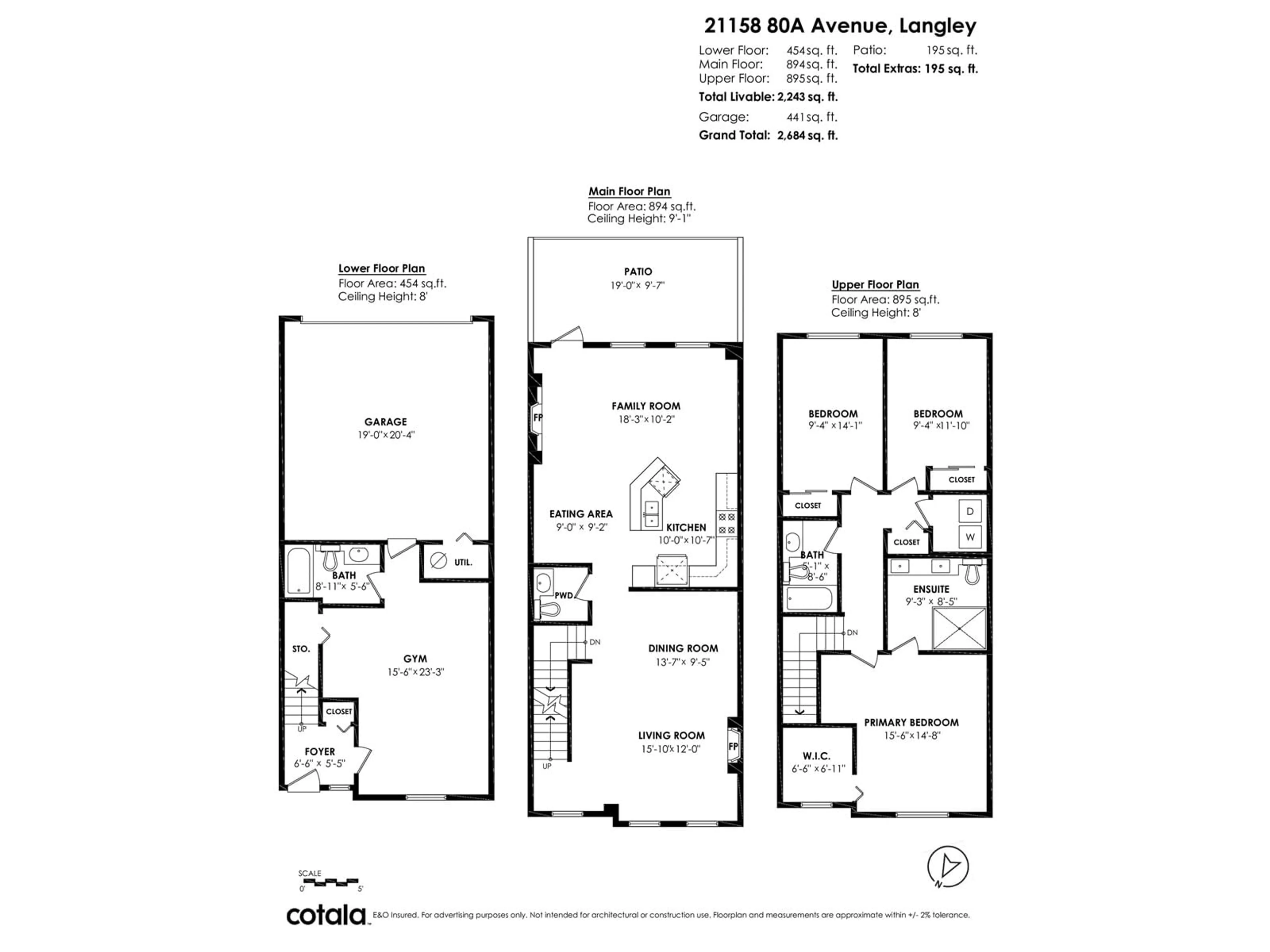 Floor plan for 21158 80A, Langley British Columbia V2Y0K3