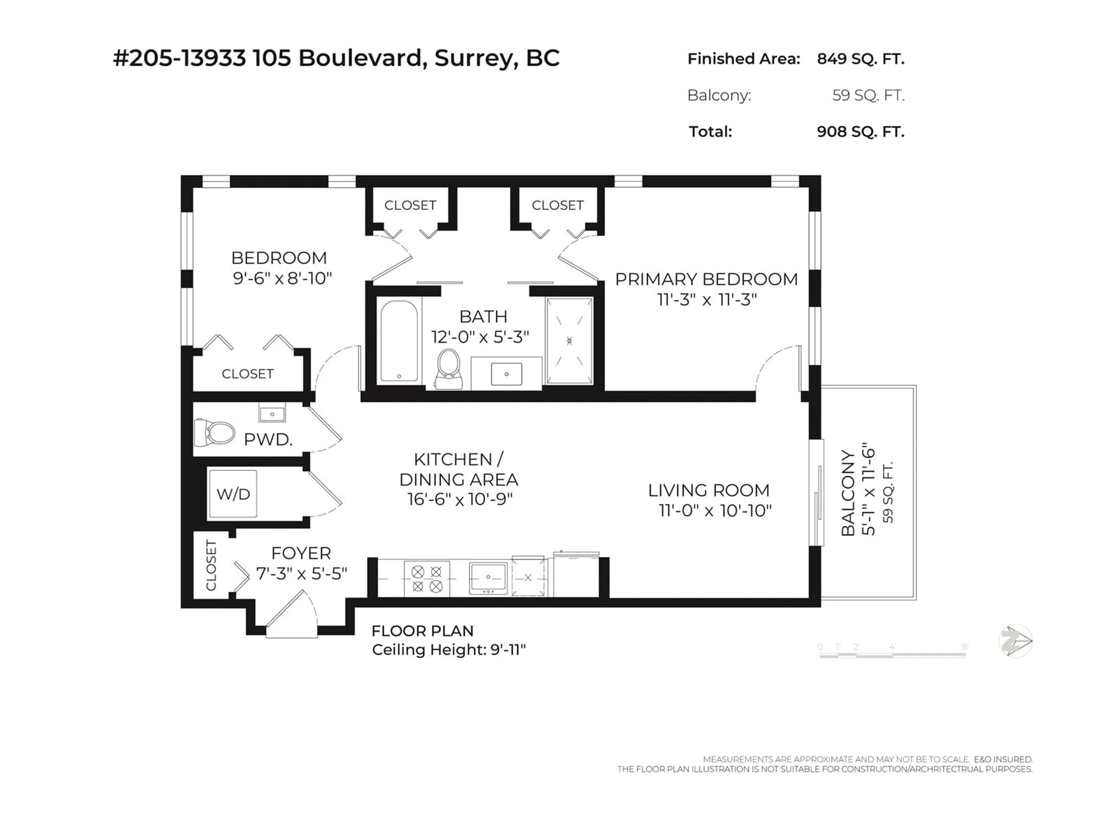 Floor plan for 205 - 13933 105, Surrey British Columbia V3T0R6
