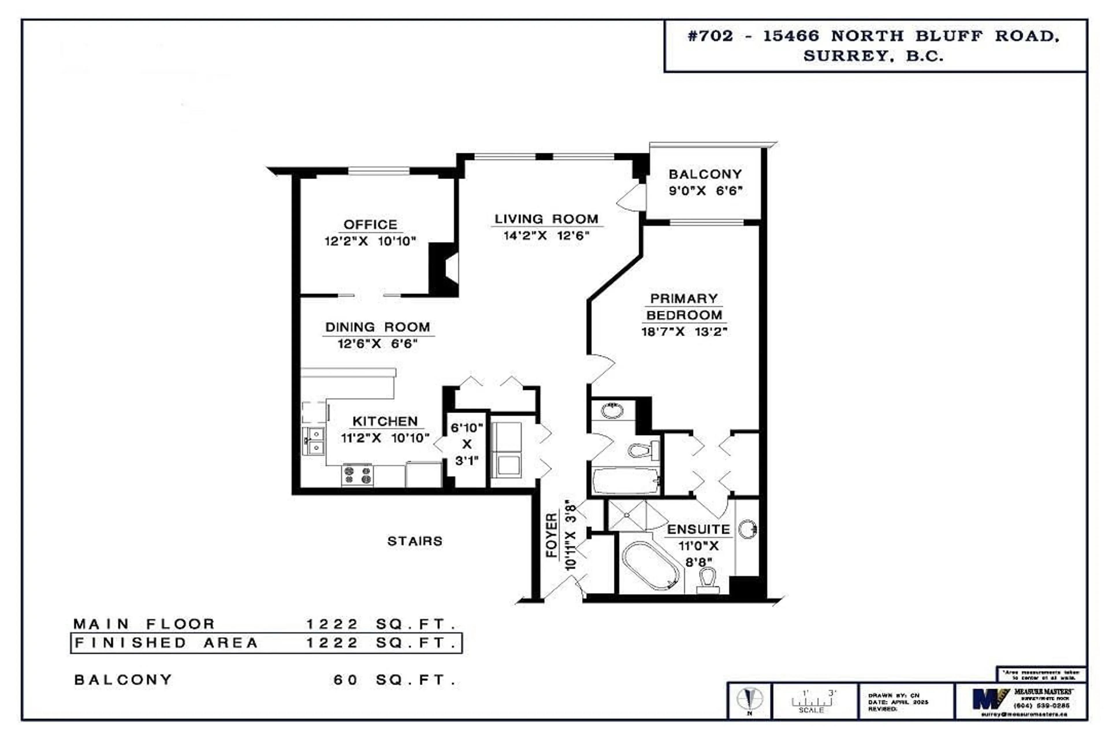 Floor plan for 702 - 15466 NORTH BLUFF, White Rock British Columbia V4B3G1
