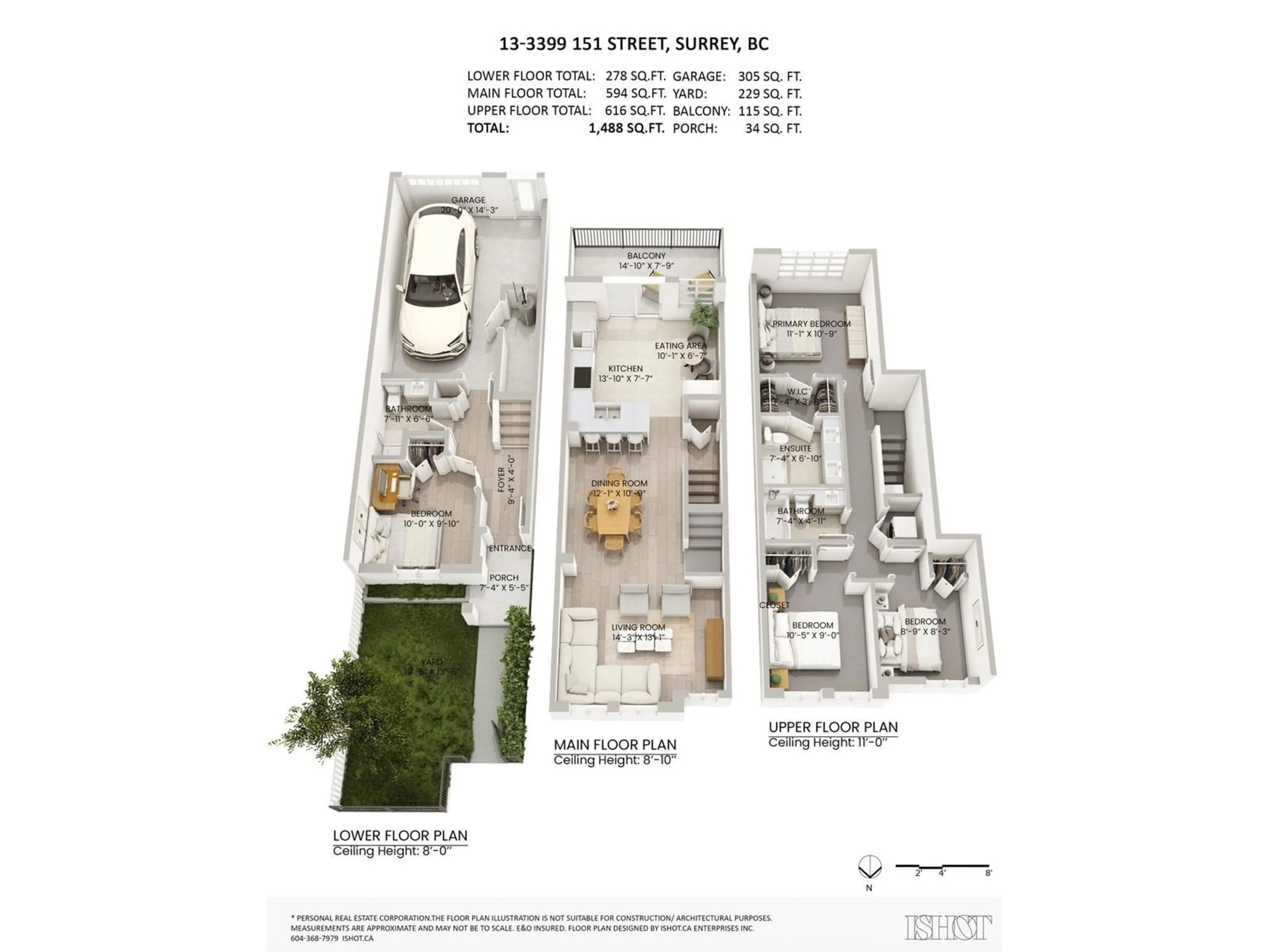 Floor plan for 13 - 3399 151, Surrey British Columbia V3S0L3