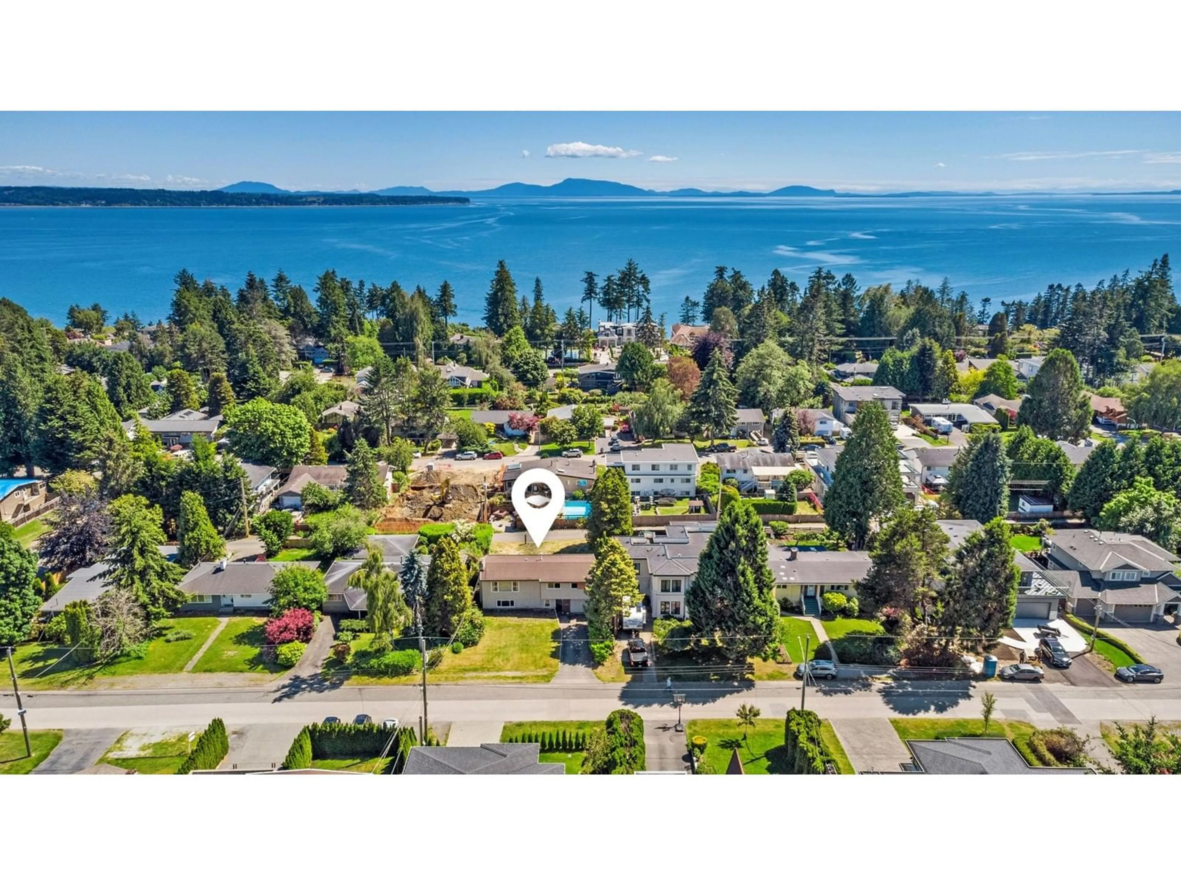 A pic from outside/outdoor area/front of a property/back of a property/a pic from drone, water/lake/river/ocean view for 13850 BLACKBURN, White Rock British Columbia V4B2Y8