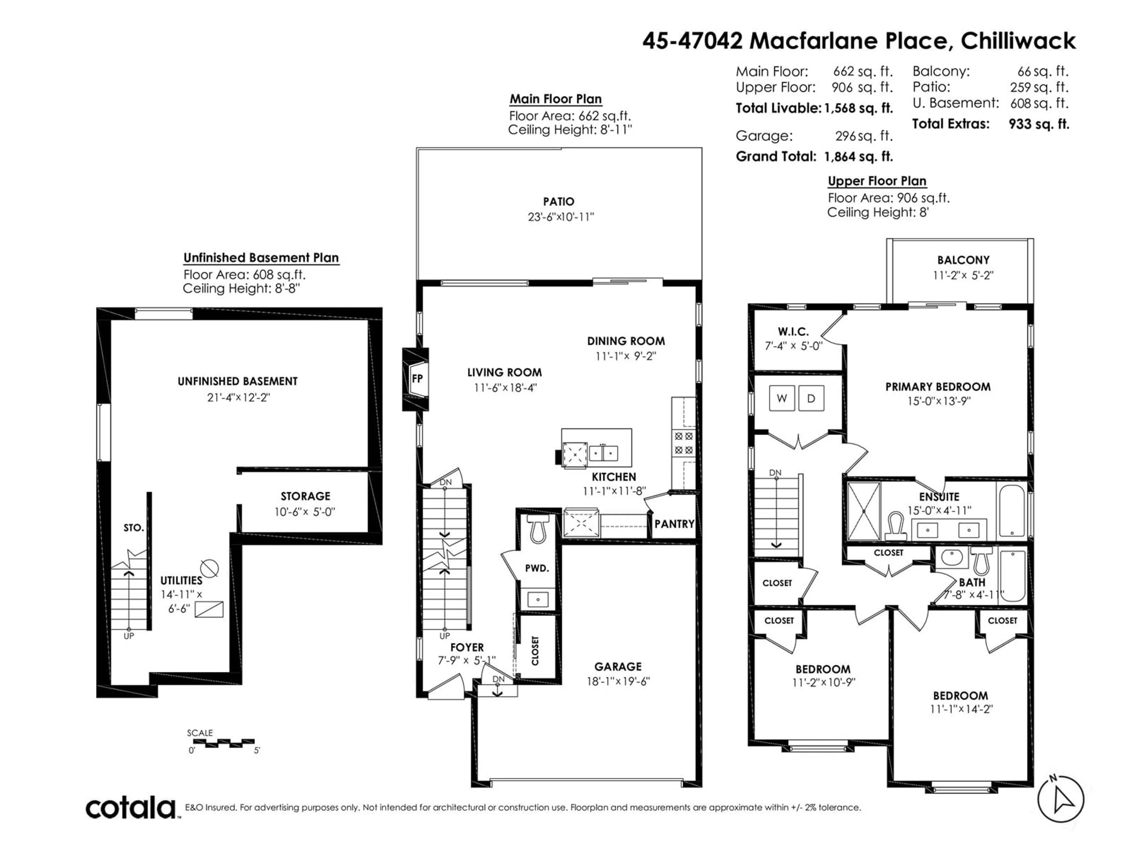 Floor plan for 45 - 47042 MACFARLANE PLACE, Chilliwack British Columbia V2R0P3