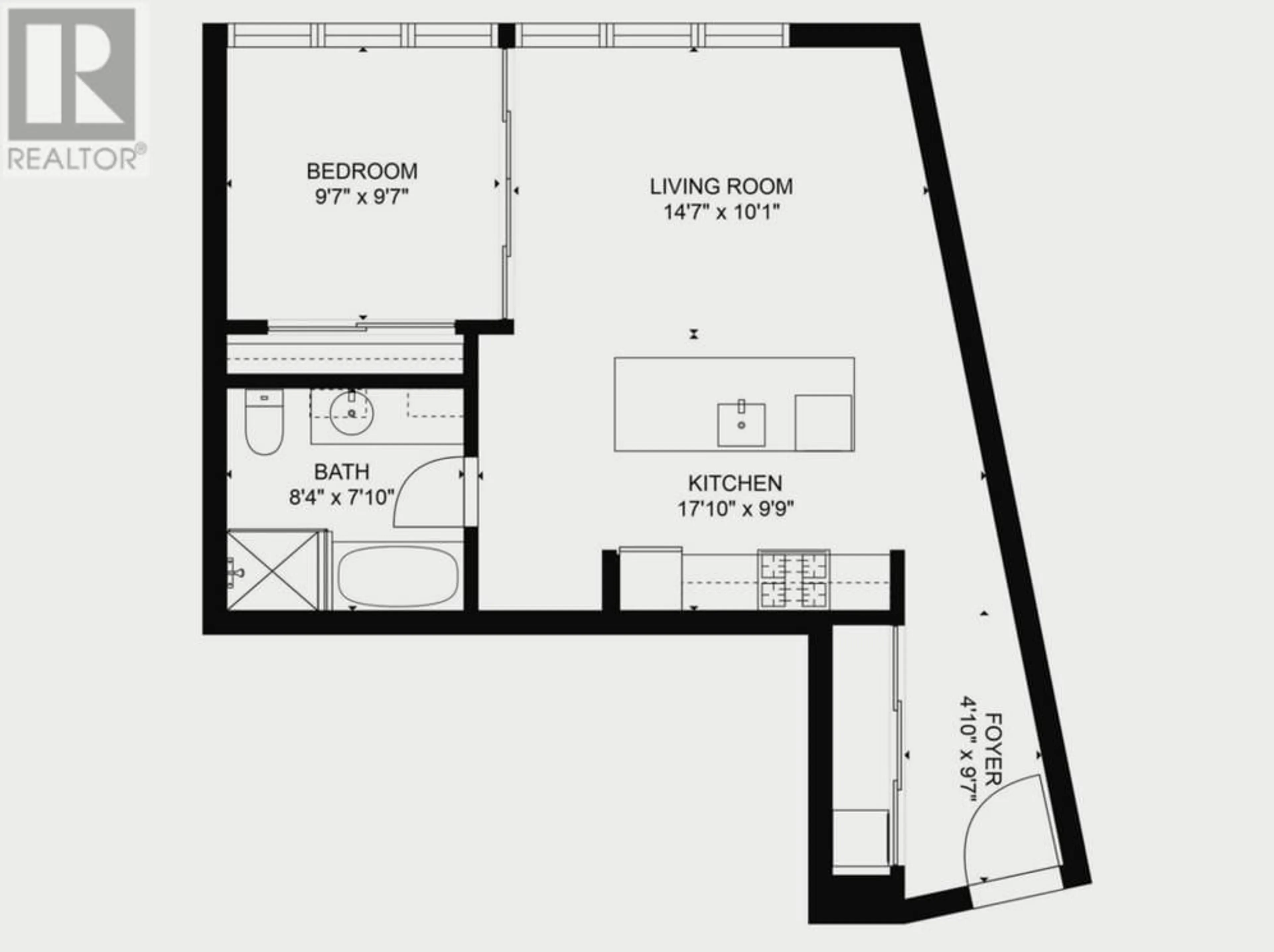 Floor plan for 2103 - 108 CORDOVA STREET, Vancouver British Columbia V6B0G5