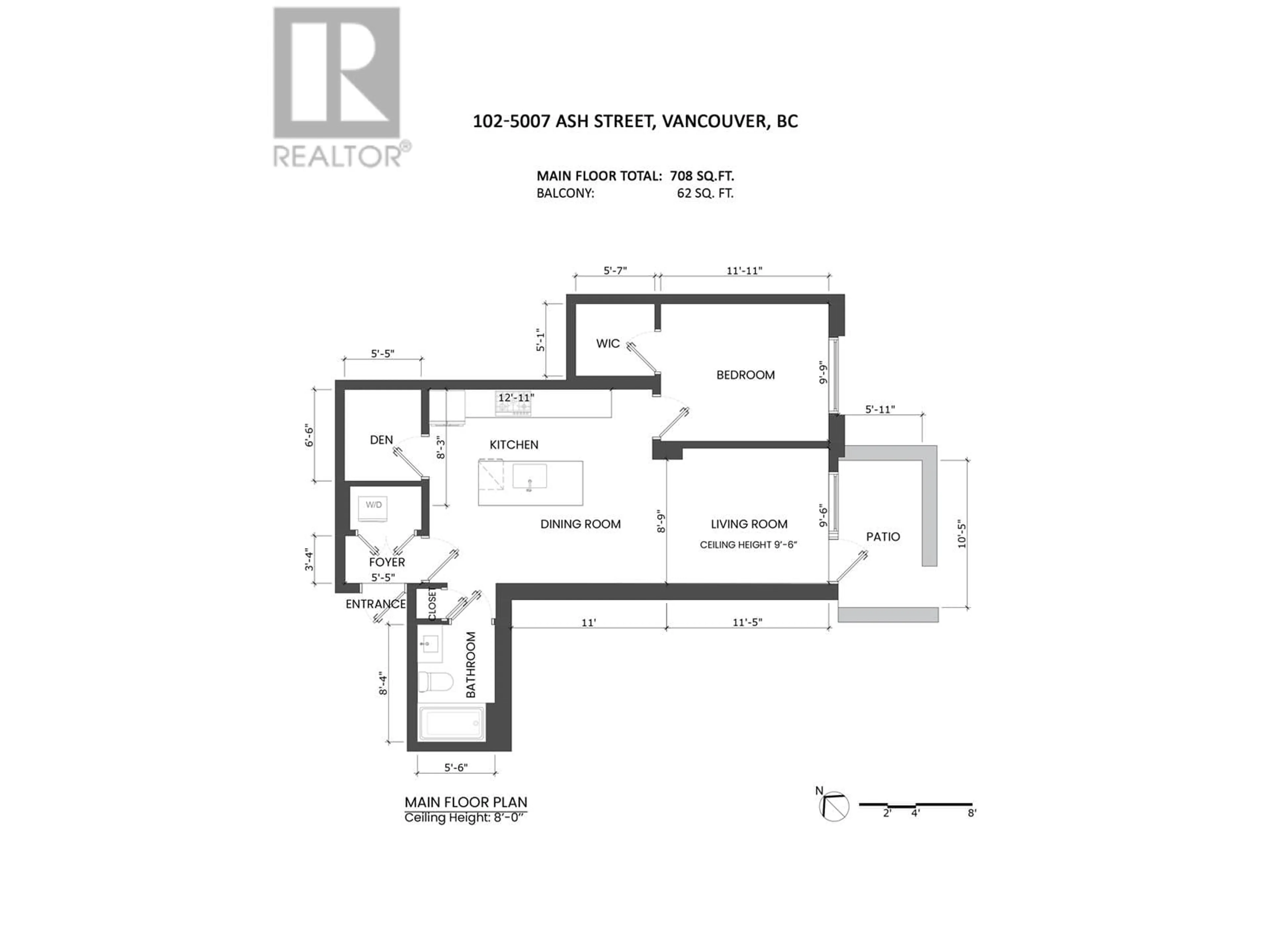 Floor plan for 102 - 5007 ASH STREET, Vancouver British Columbia V5Z0K9