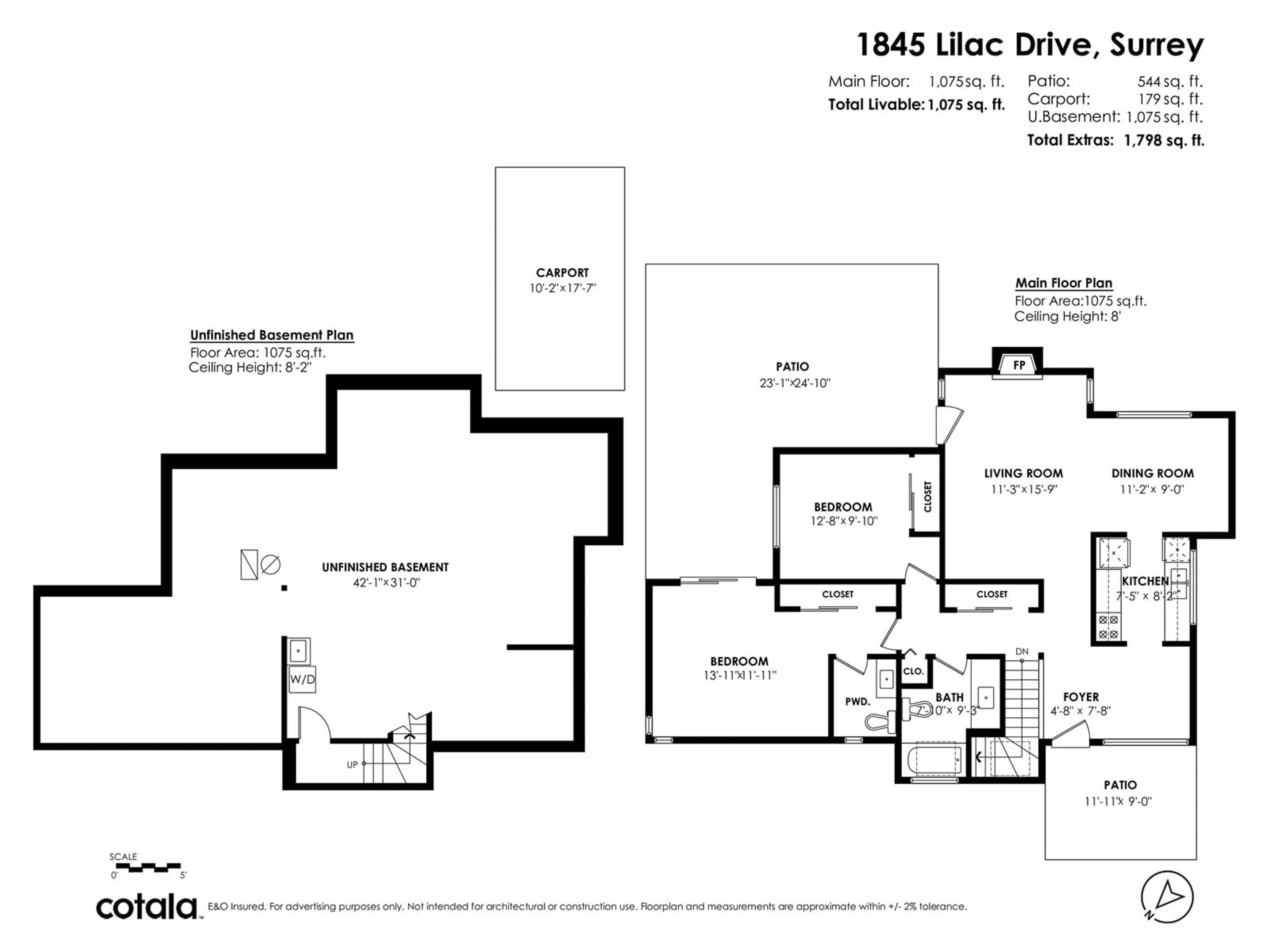 Floor plan for 1845 LILAC, Surrey British Columbia V4A6C7