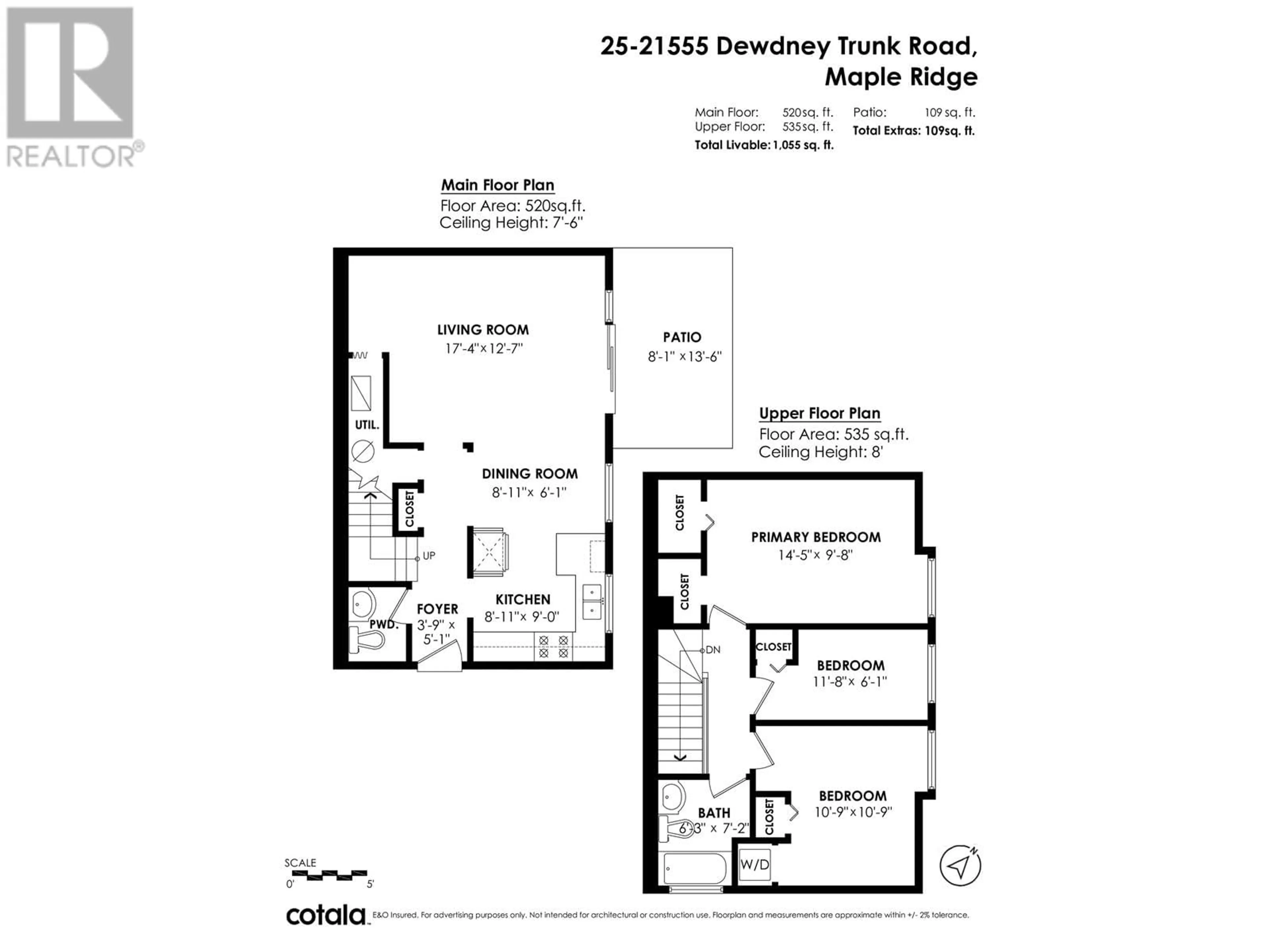 Floor plan for 25 - 21555 DEWDNEY TRUNK ROAD, Maple Ridge British Columbia V2X3G5
