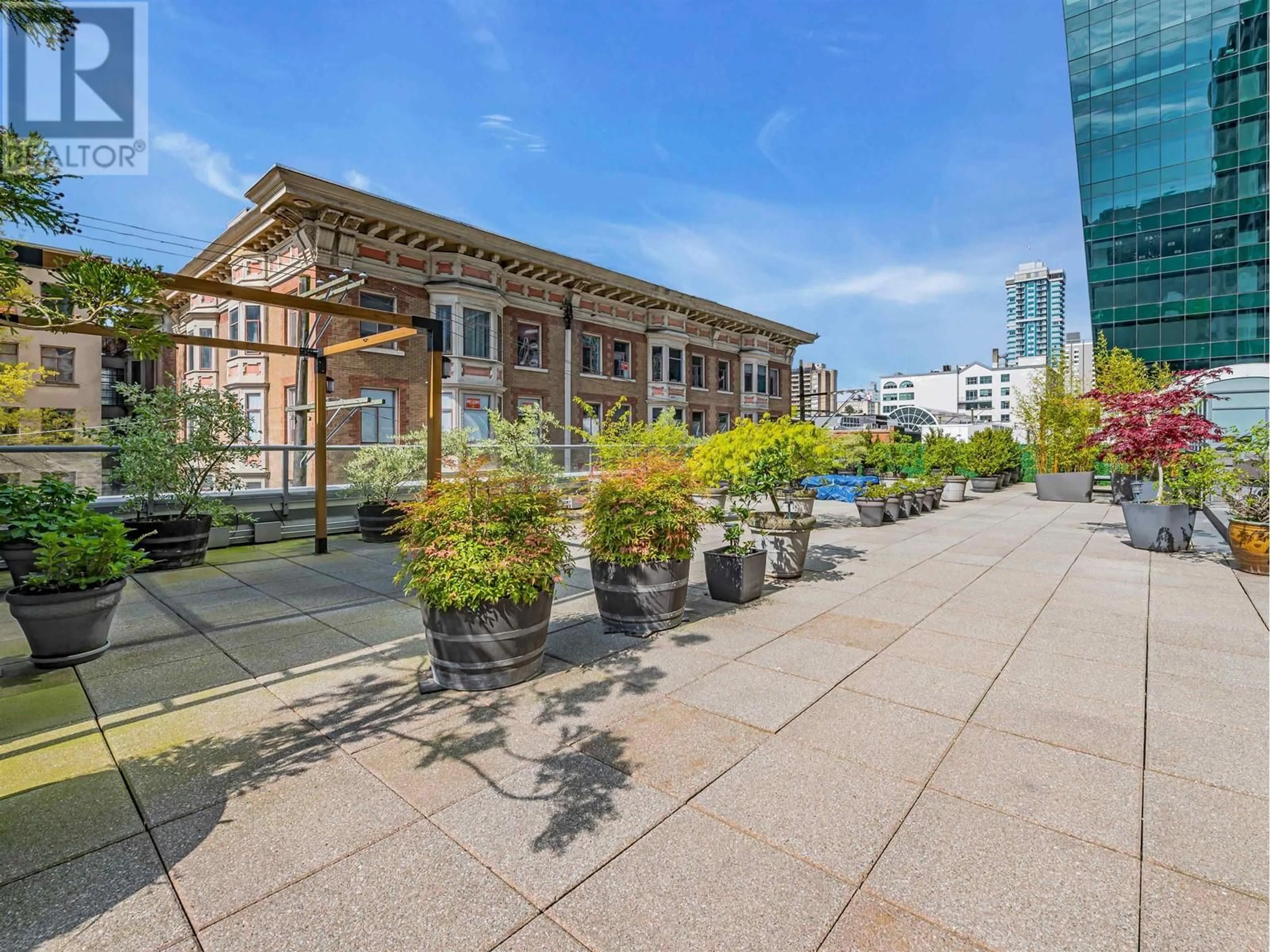 Patio, city buildings view from balcony for 404 - 1060 ALBERNI STREET, Vancouver British Columbia V6E4K2