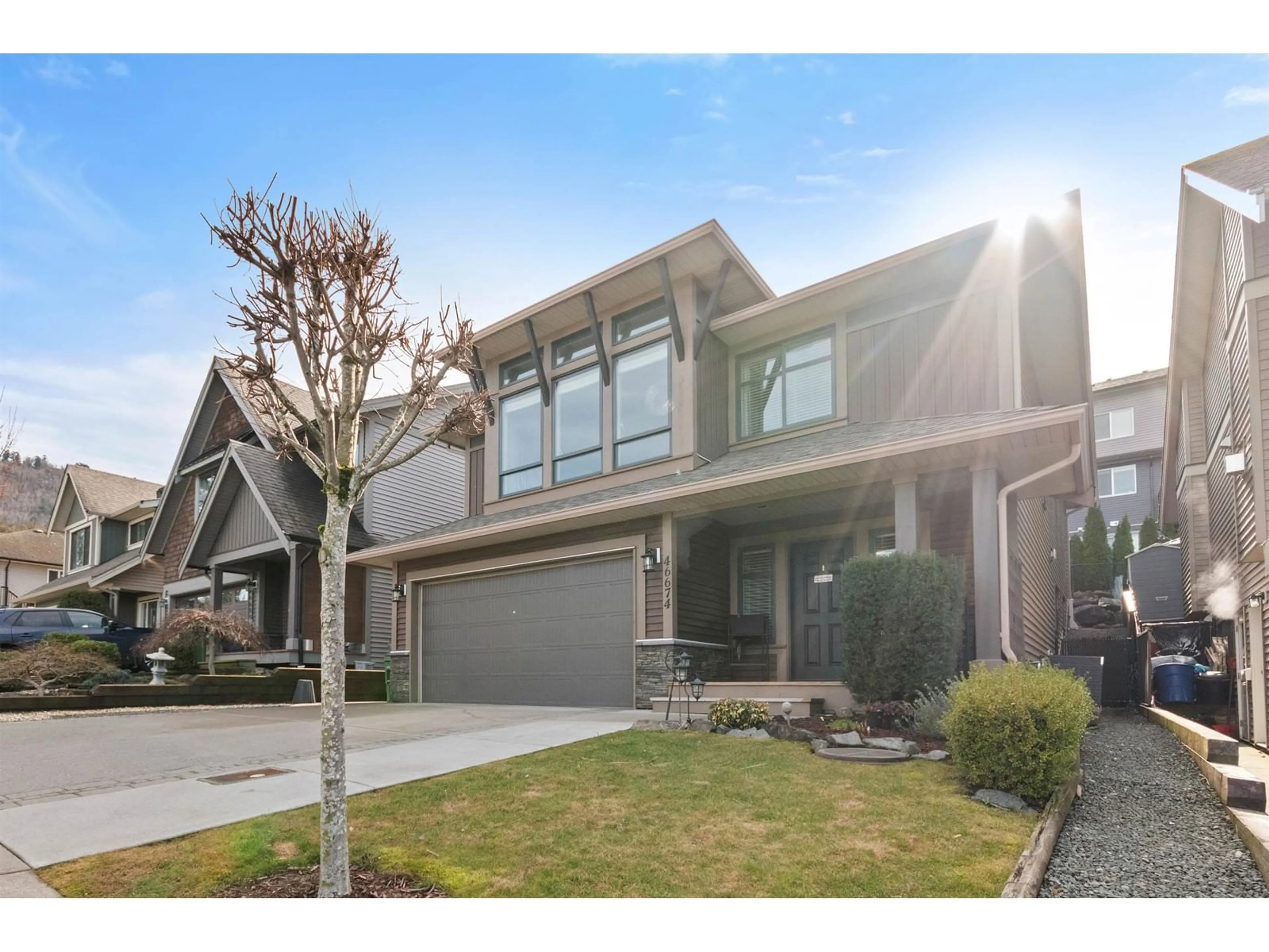 Home with brick exterior material, street for 46674 UPLANDS ROAD, Sardis British Columbia V2R4W2