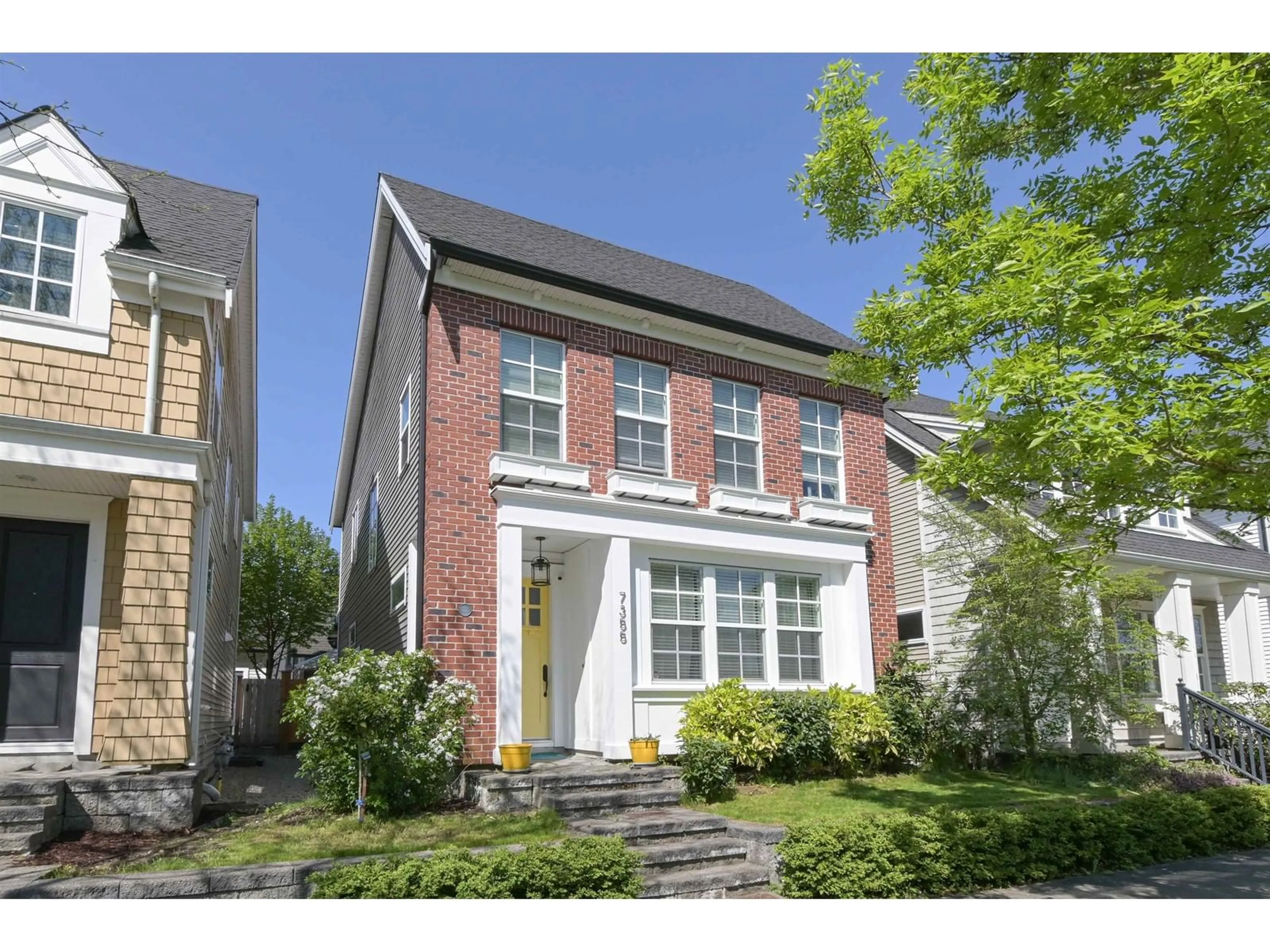 Home with brick exterior material, street for 7355 192A, Surrey British Columbia V4N5Y4