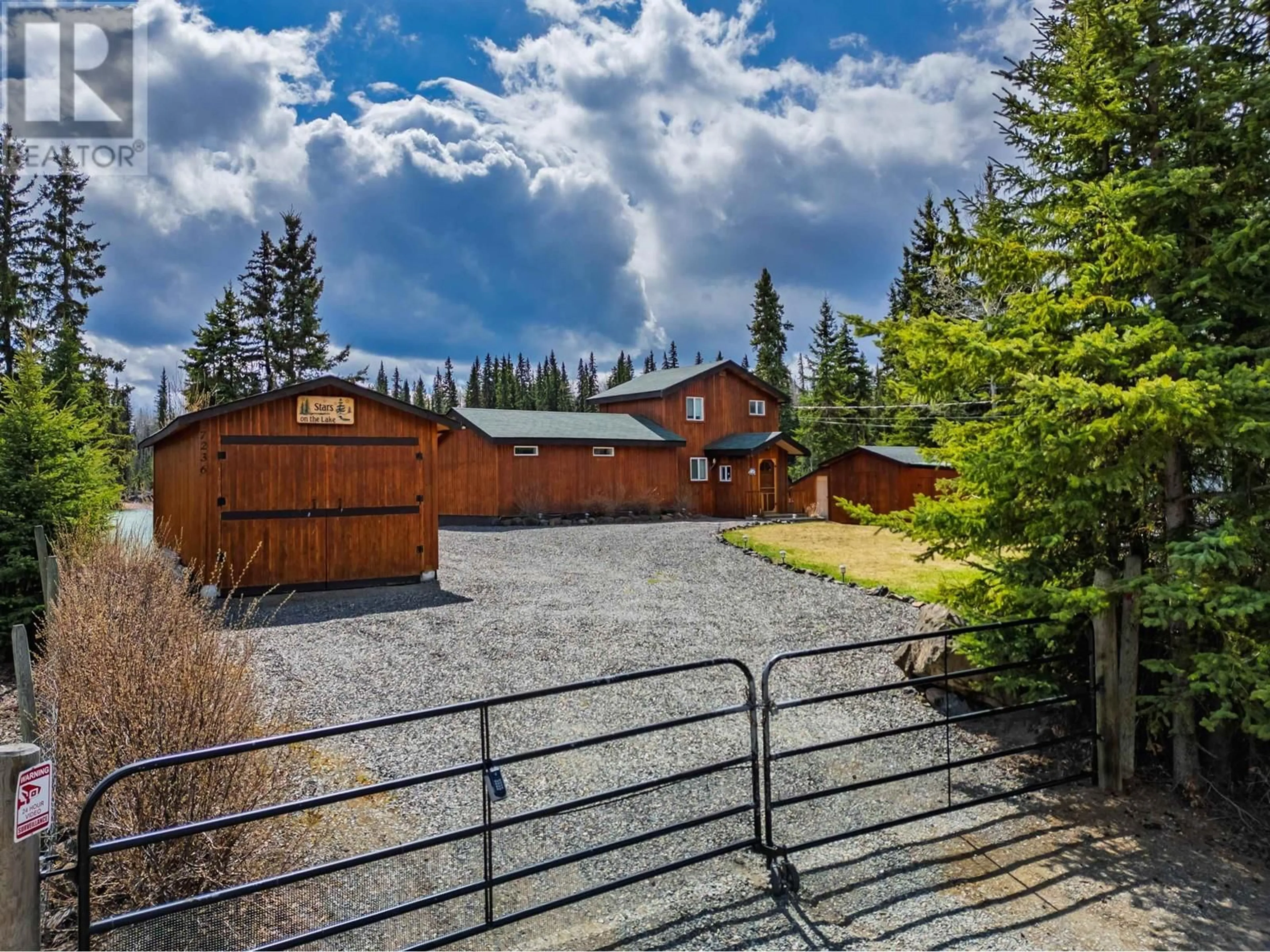 A pic from outside/outdoor area/front of a property/back of a property/a pic from drone, mountain view for 7236 BOULANGER ROAD, Bridge Lake British Columbia V0K1X1