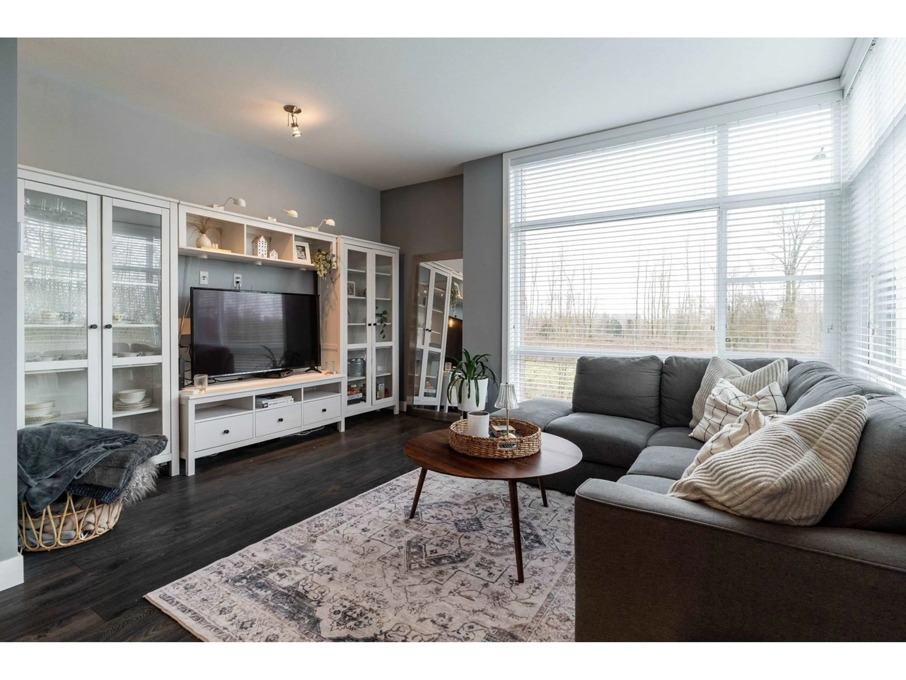 Living room with furniture, wood/laminate floor for 156 - 2228 162, Surrey British Columbia V3Z6P4