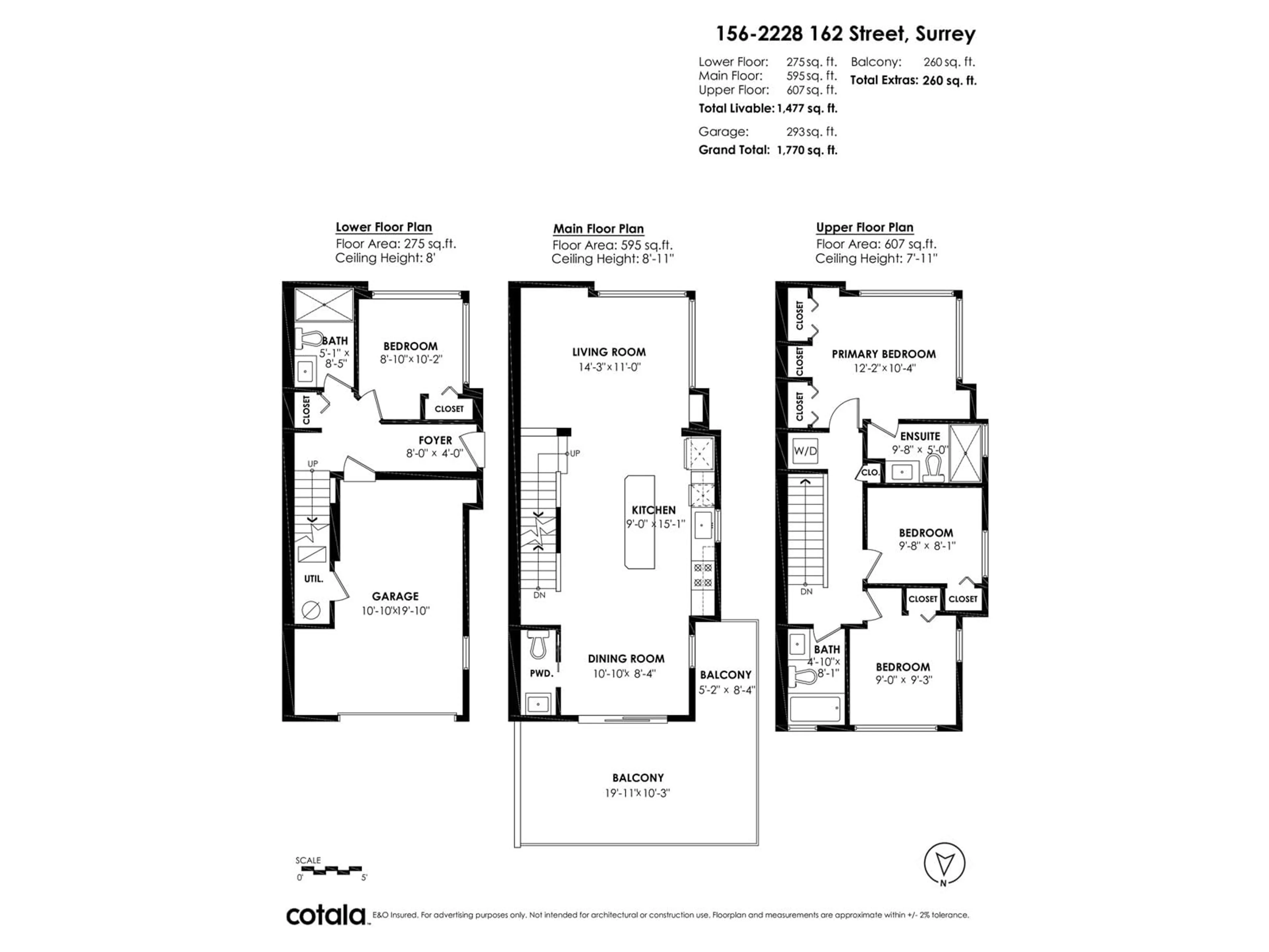 Floor plan for 156 - 2228 162, Surrey British Columbia V3Z6P4