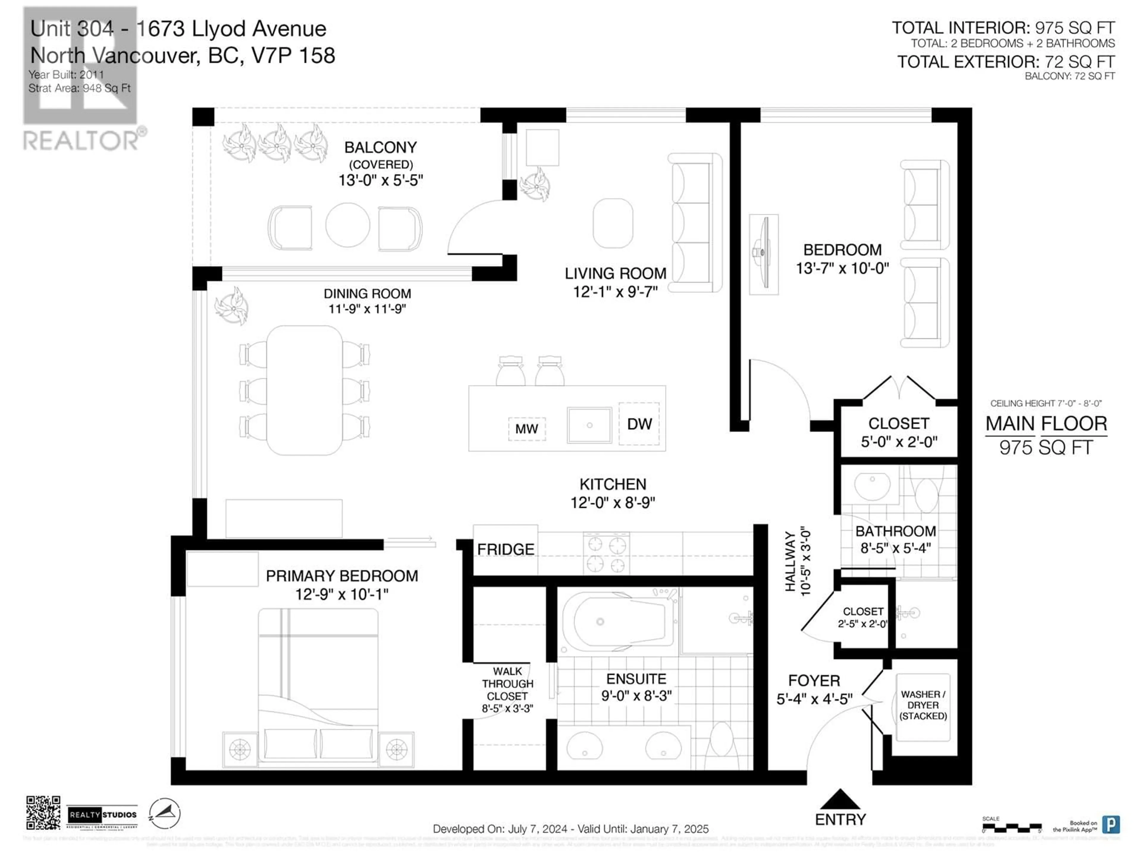 Floor plan for 304 - 1673 LLOYD AVENUE, North Vancouver British Columbia V7P0A9