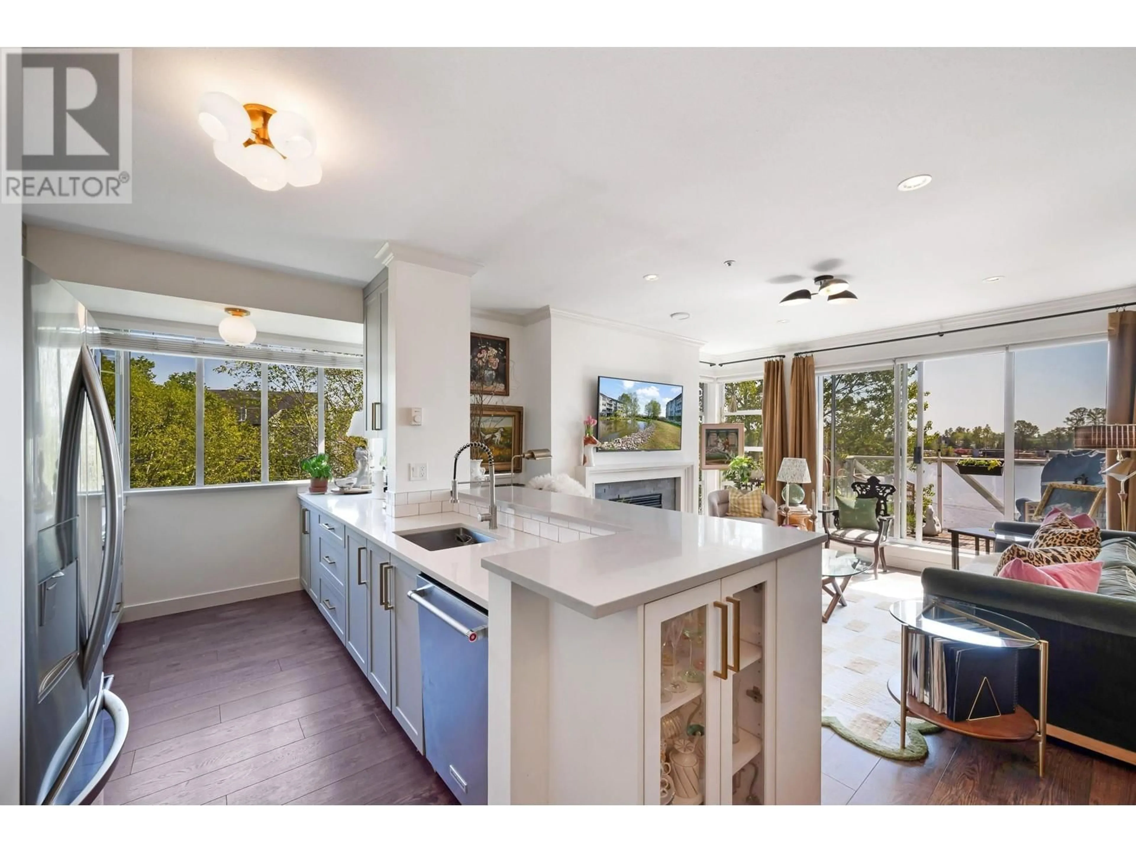 Open concept kitchen, ceramic/tile floor for 411 - 2020 KENT AVENUE SOUTH, Vancouver British Columbia V5P4X1