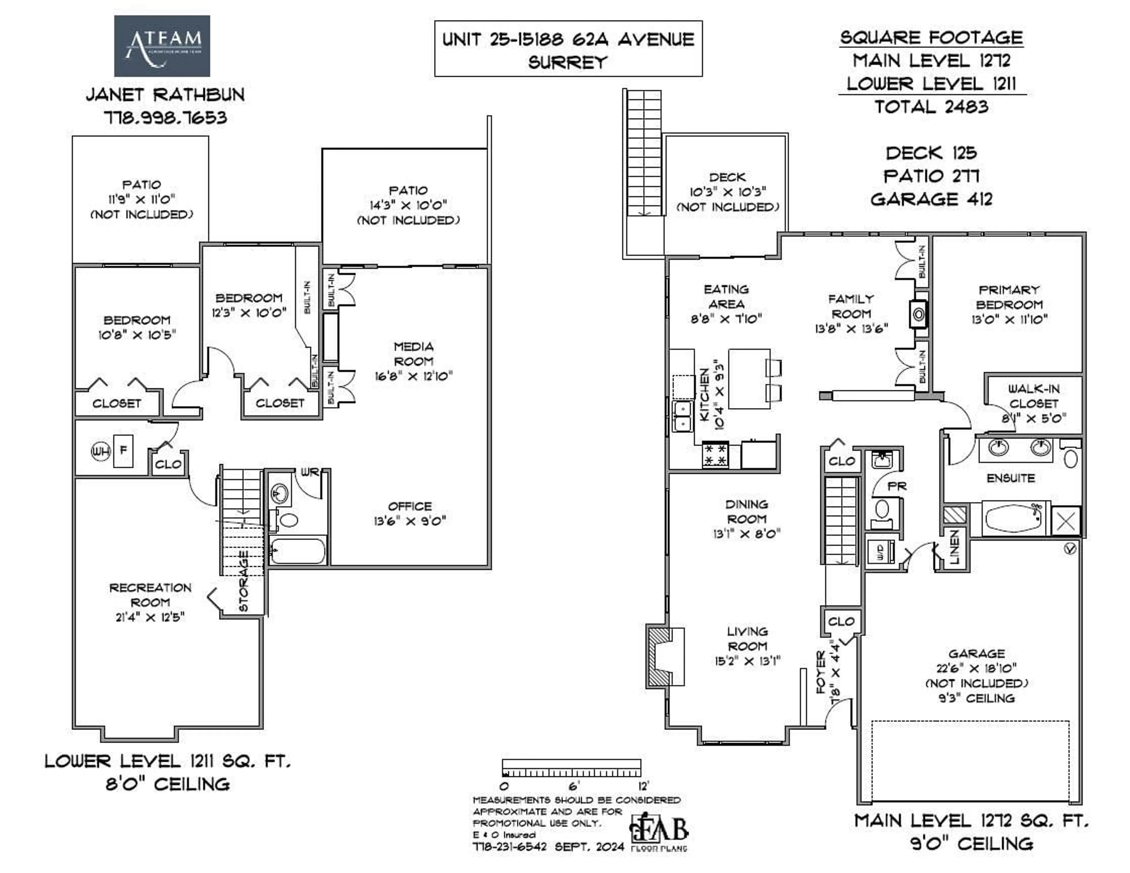Floor plan for 25 - 15188 62A, Surrey British Columbia V3S1W7