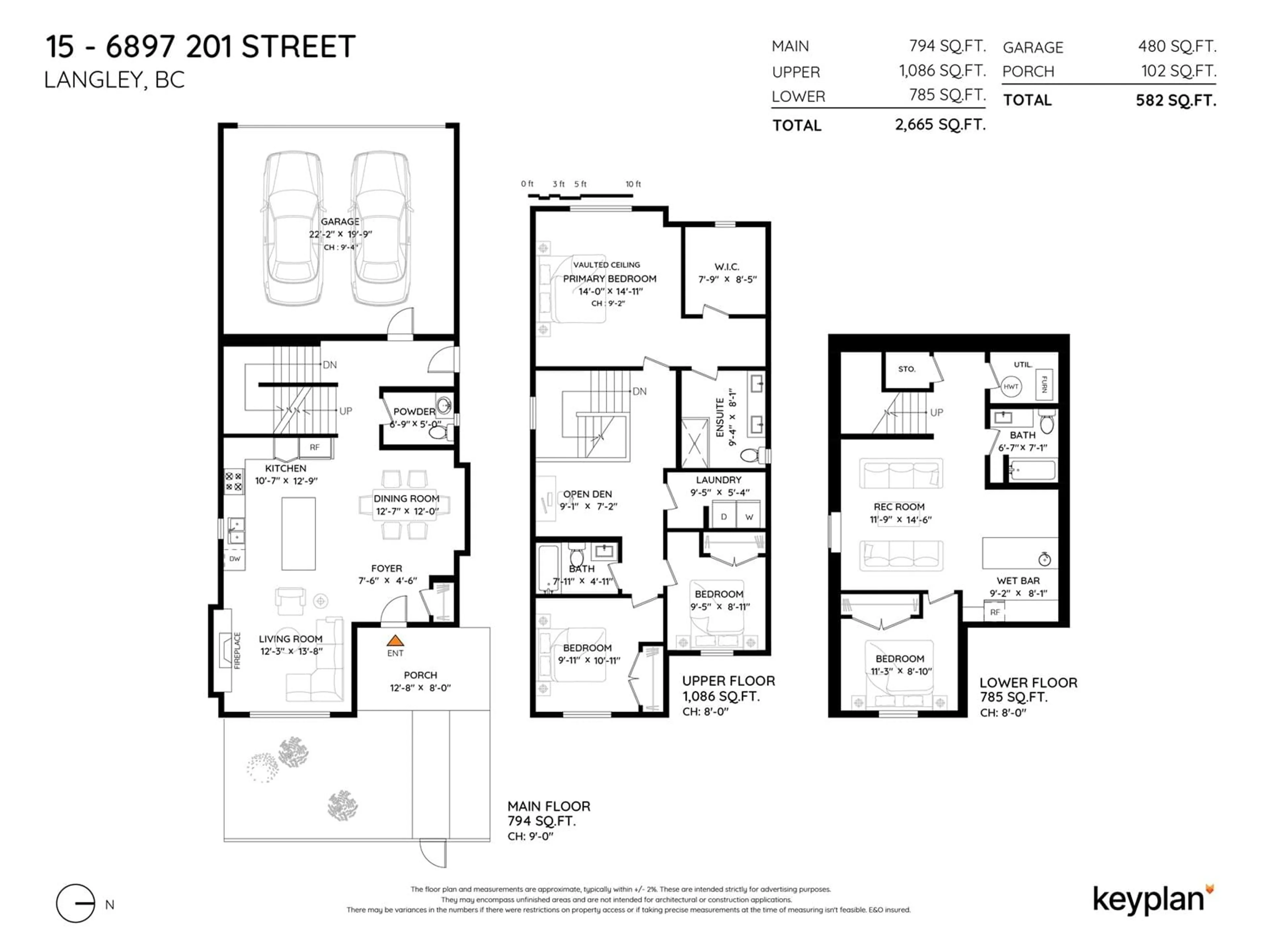 Floor plan for 15 - 6897 201, Langley British Columbia V2Y0Z3