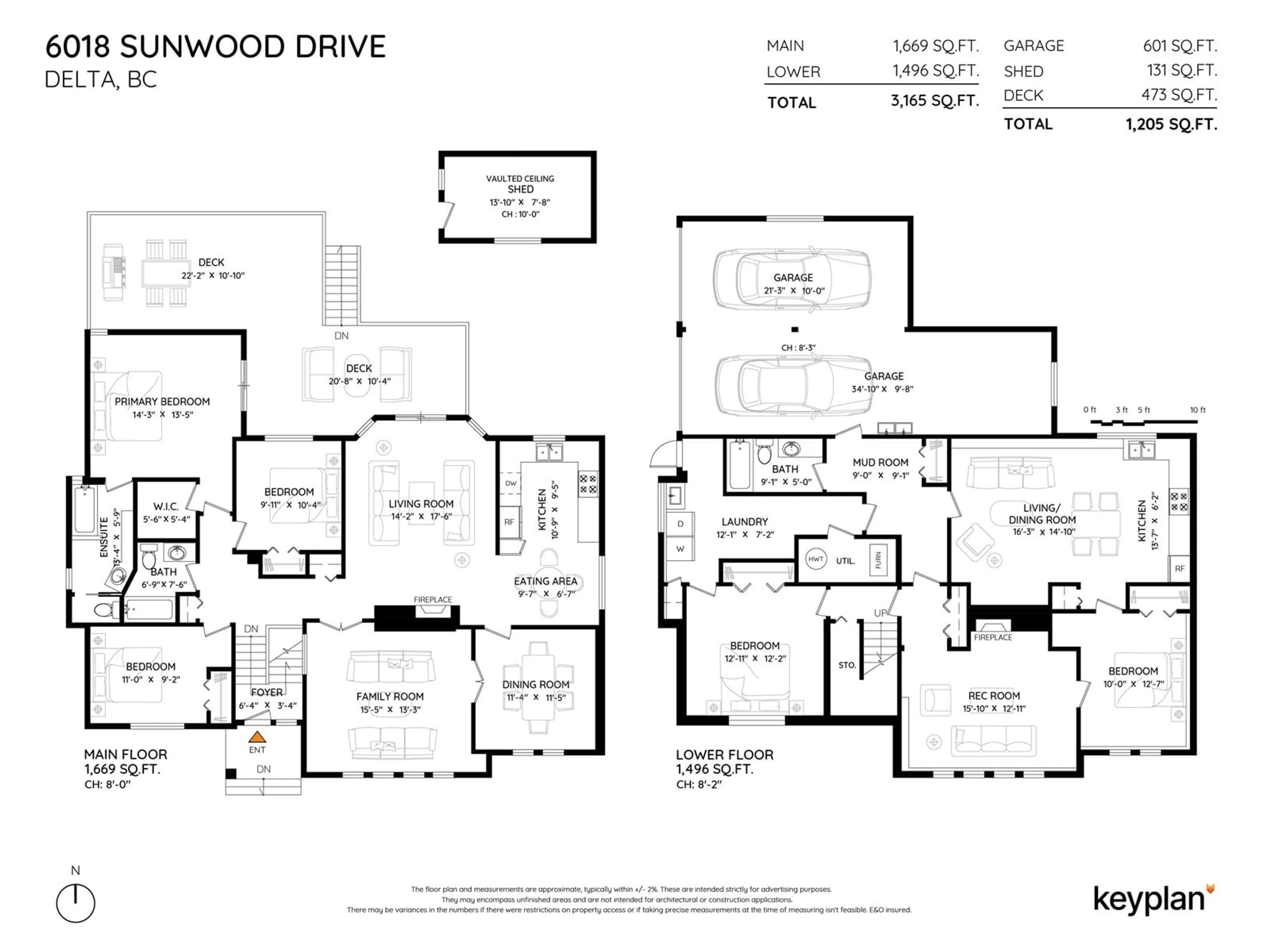 Floor plan for 6018 SUNWOOD, Delta British Columbia V4E2Y4