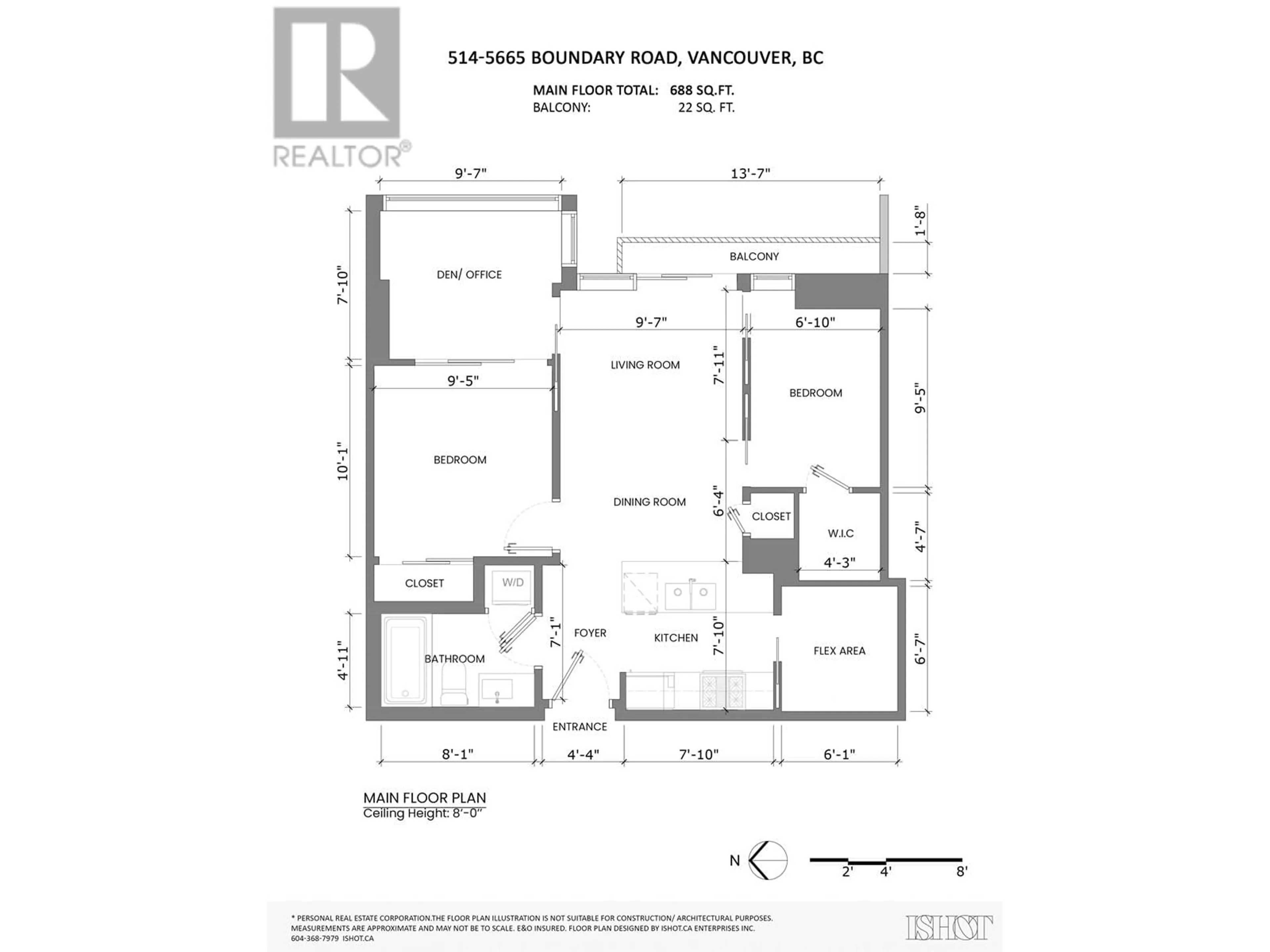 Floor plan for 514 - 5665 BOUNDARY ROAD, Vancouver British Columbia V5R0E4