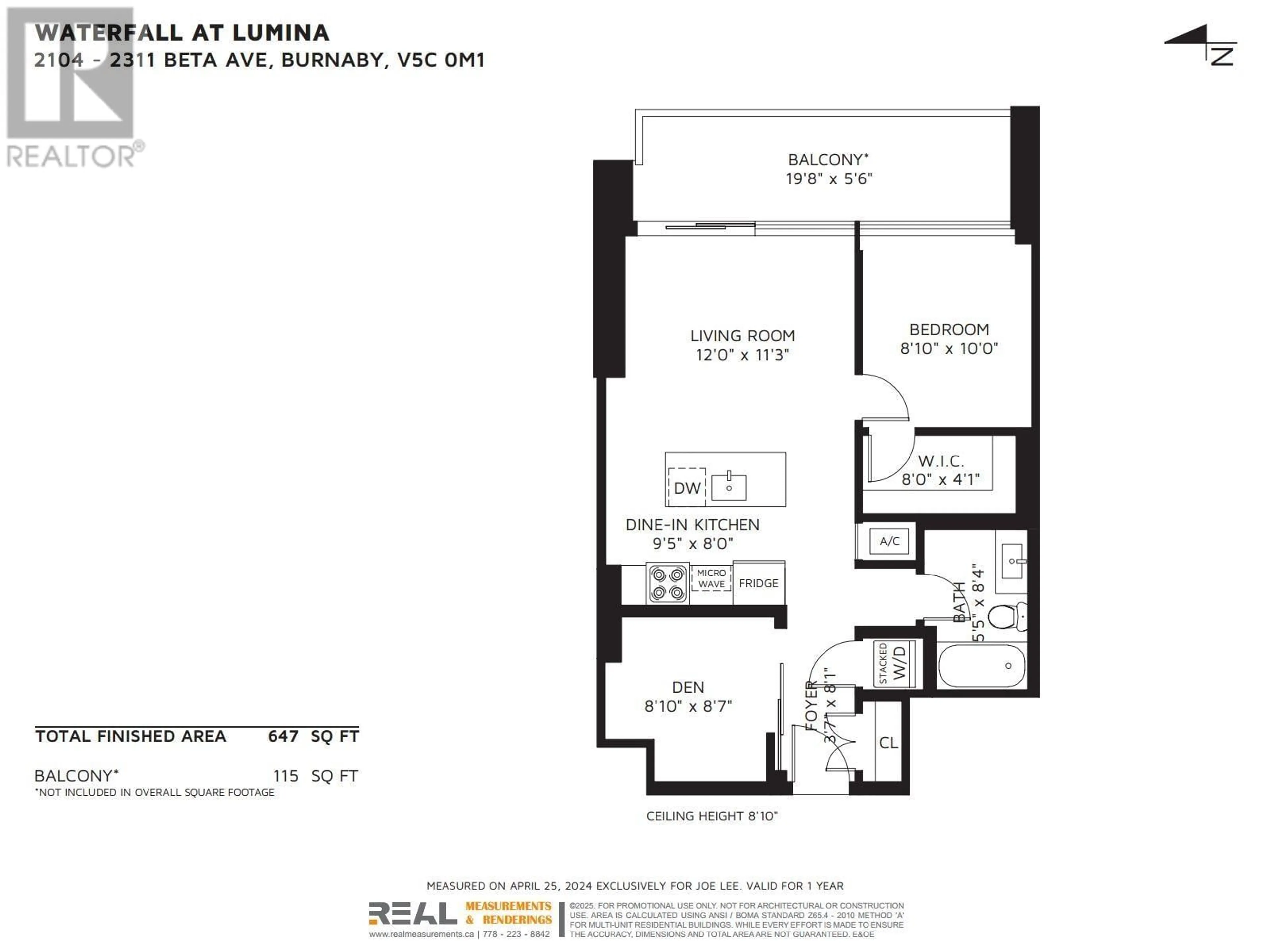 Floor plan for 2104 - 2311 BETA AVENUE, Burnaby British Columbia V5C0M1
