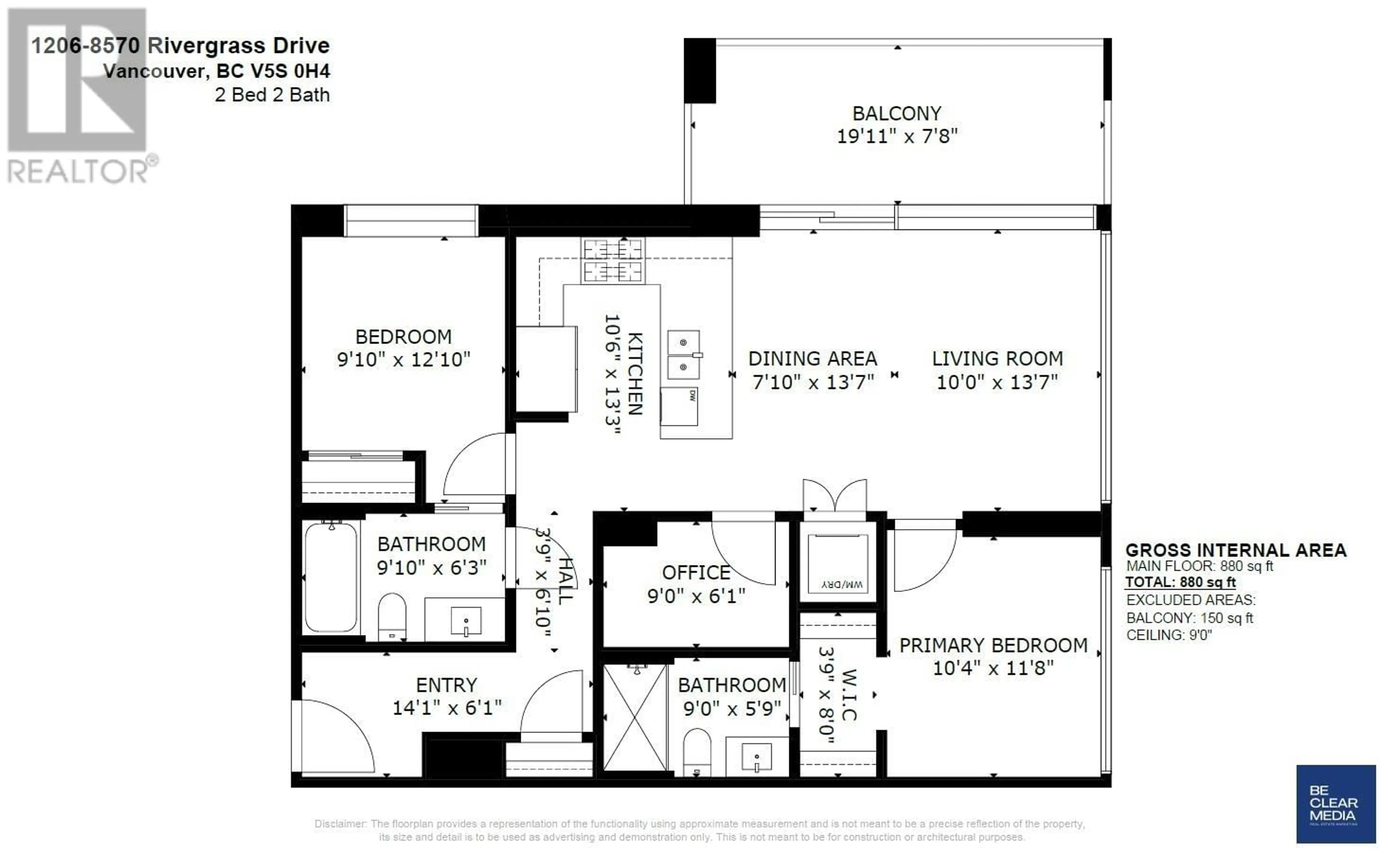 Floor plan for 1206 - 8570 RIVERGRASS DRIVE, Vancouver British Columbia V5S0H4