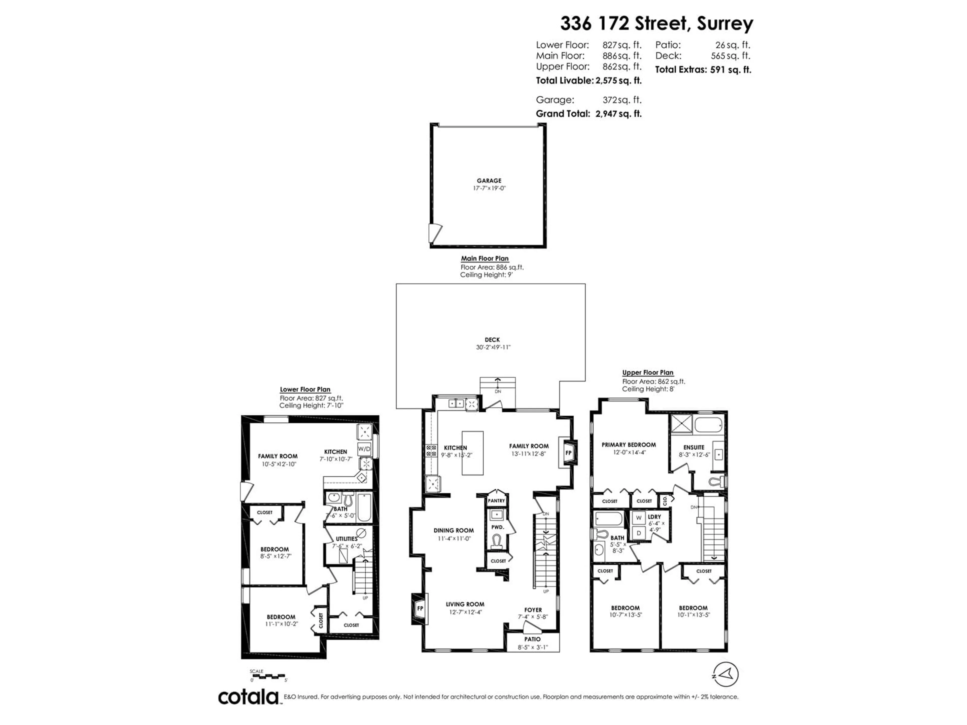 Floor plan for 336 172, Surrey British Columbia V3Z9P7