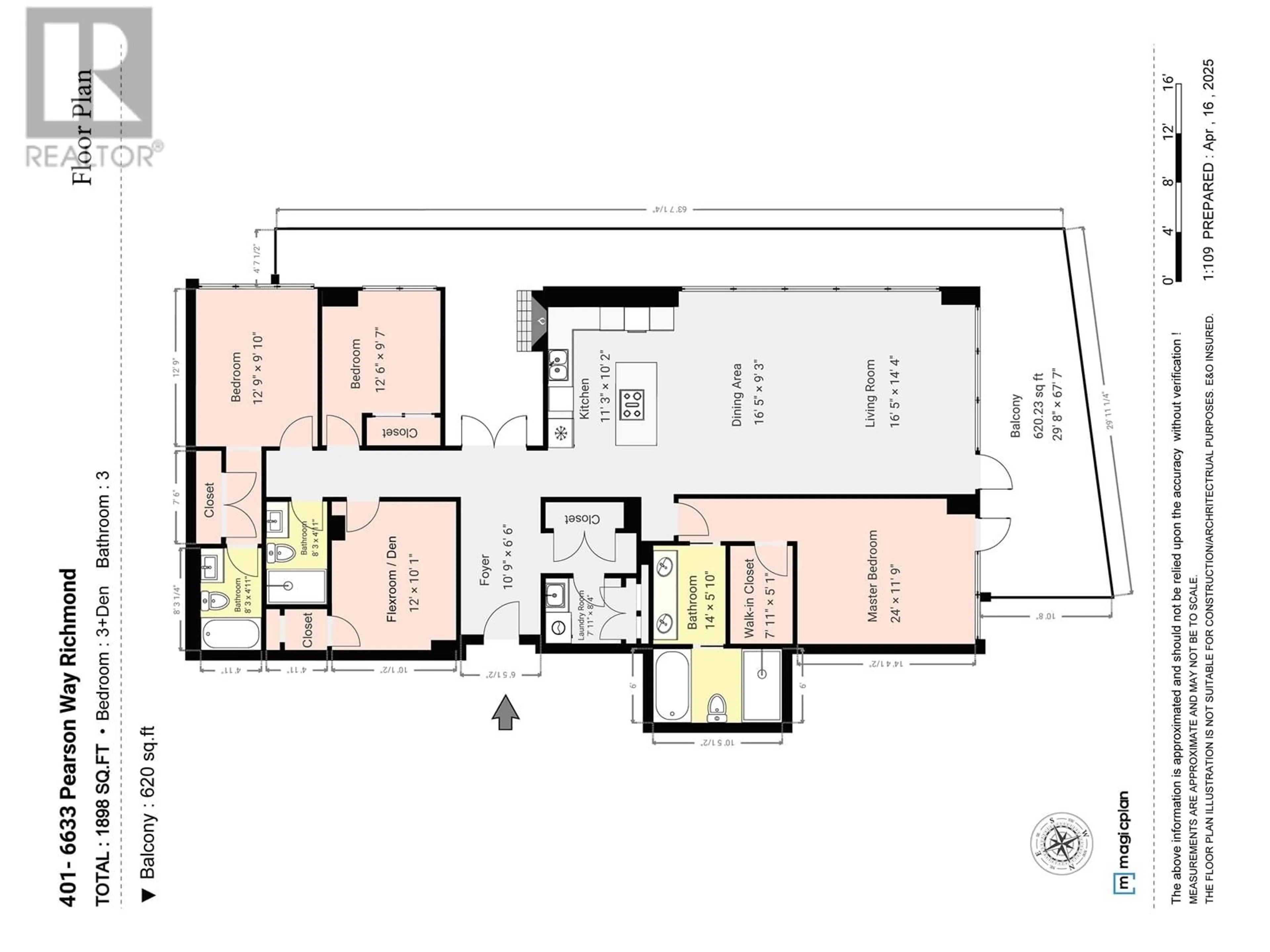 Floor plan for 401 - 6633 PEARSON WAY, Richmond British Columbia V7C0C4