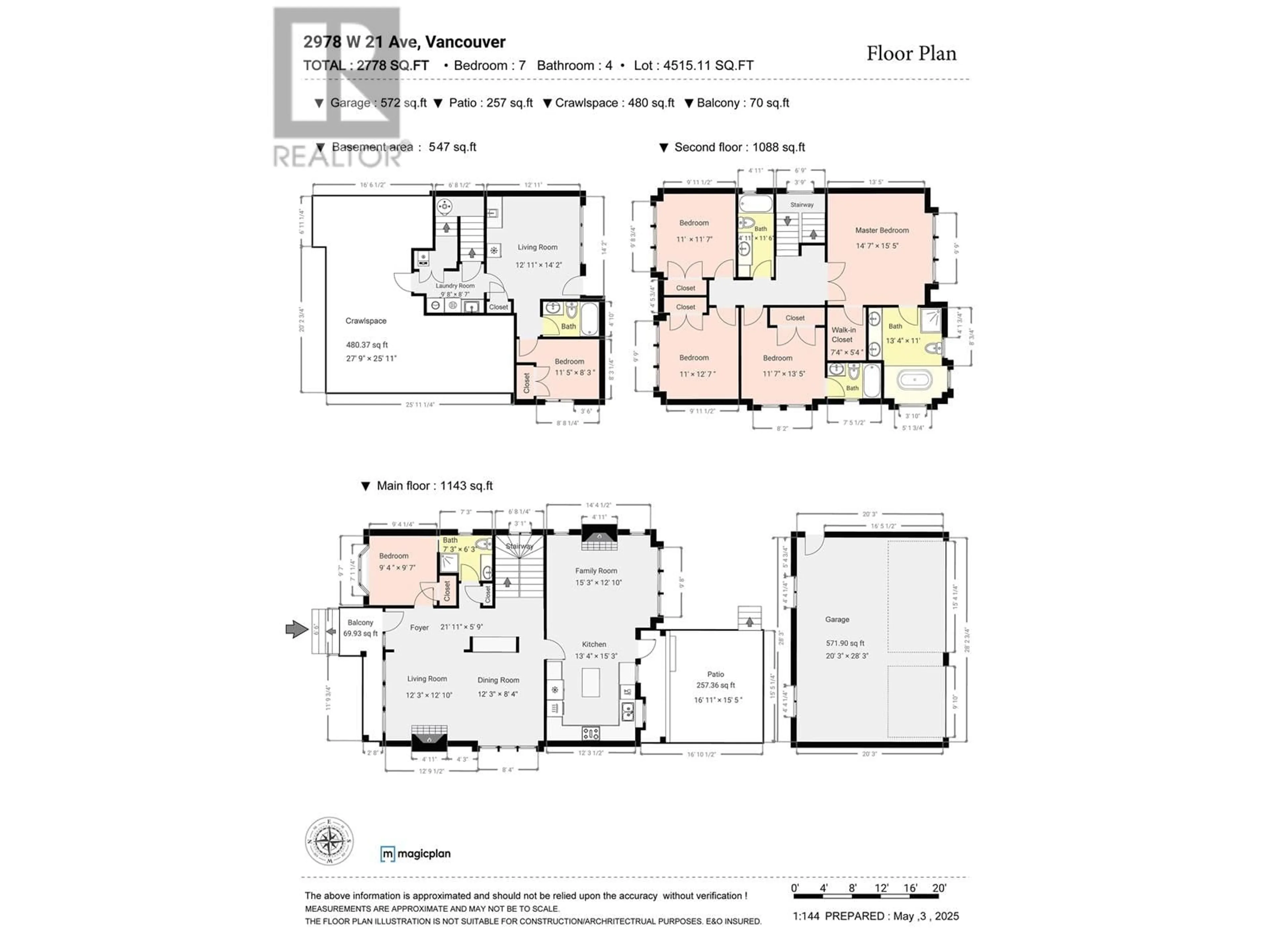 Floor plan for 2978 21 AVENUE, Vancouver British Columbia V6L1K8