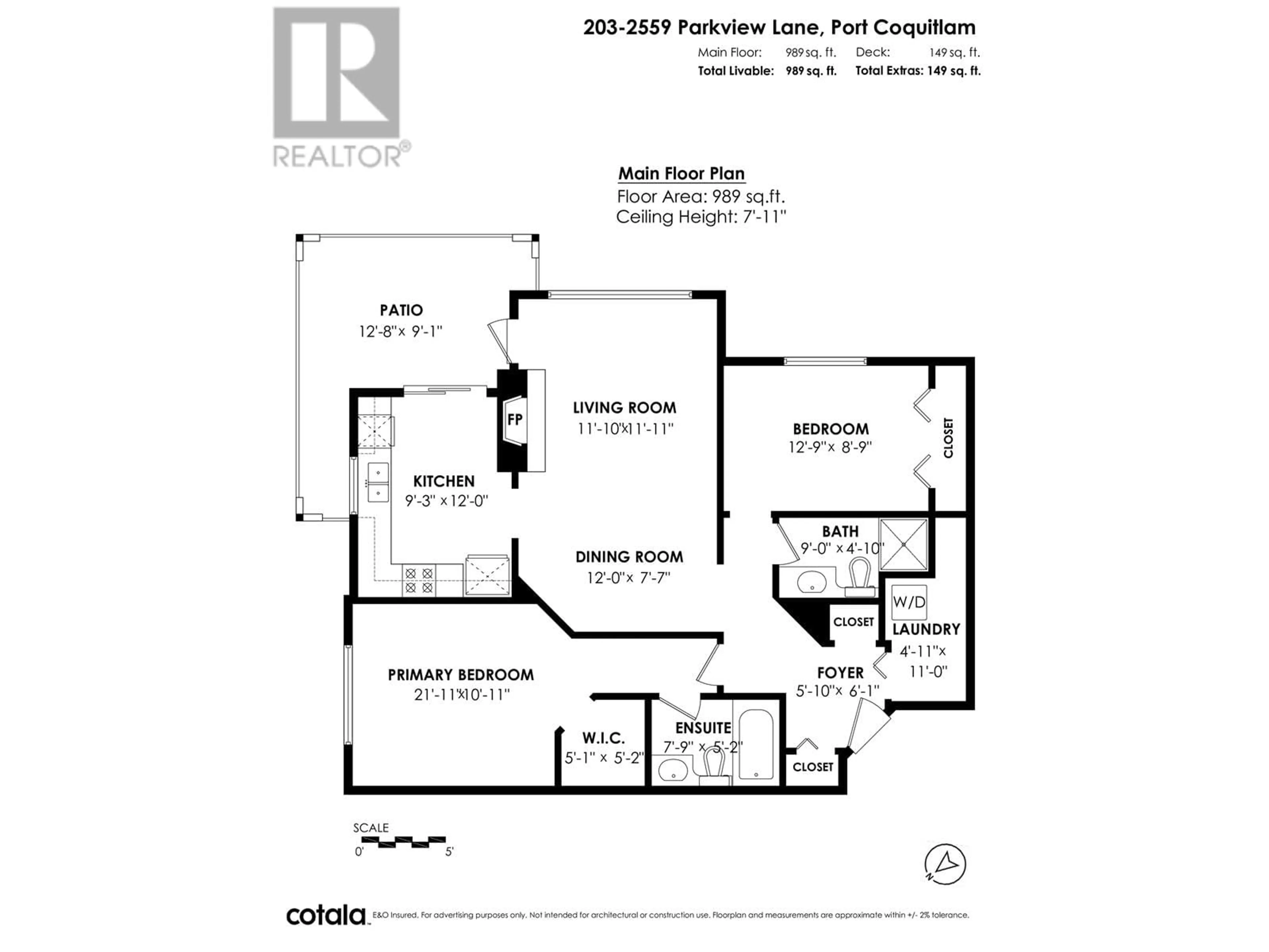 Floor plan for 203 - 2559 PARKVIEW LANE, Port Coquitlam British Columbia V3C6M1