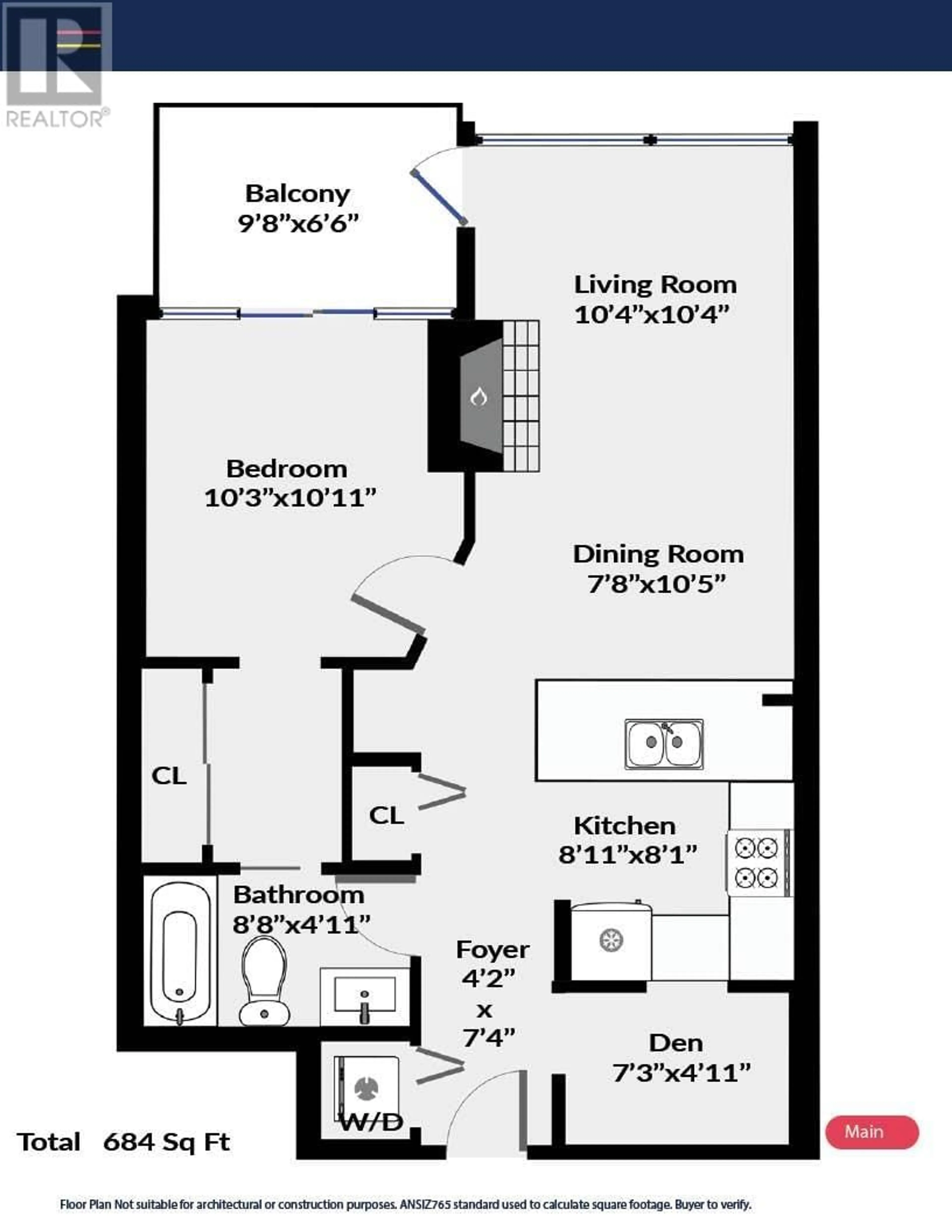 Floor plan for 503 - 124 1ST STREET, North Vancouver British Columbia V7M3N3