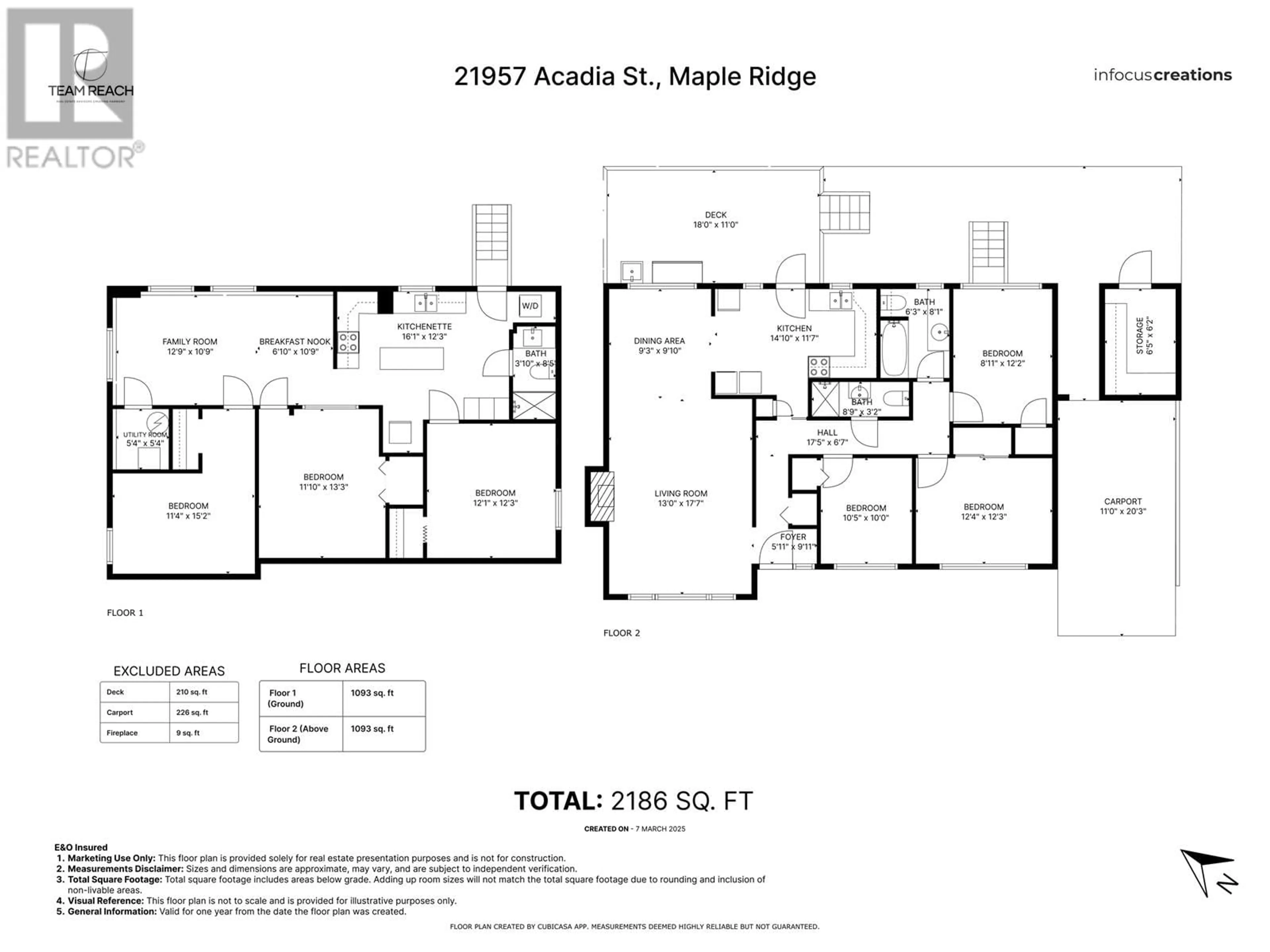 Floor plan for 21957 ACADIA STREET, Maple Ridge British Columbia V2X3B7