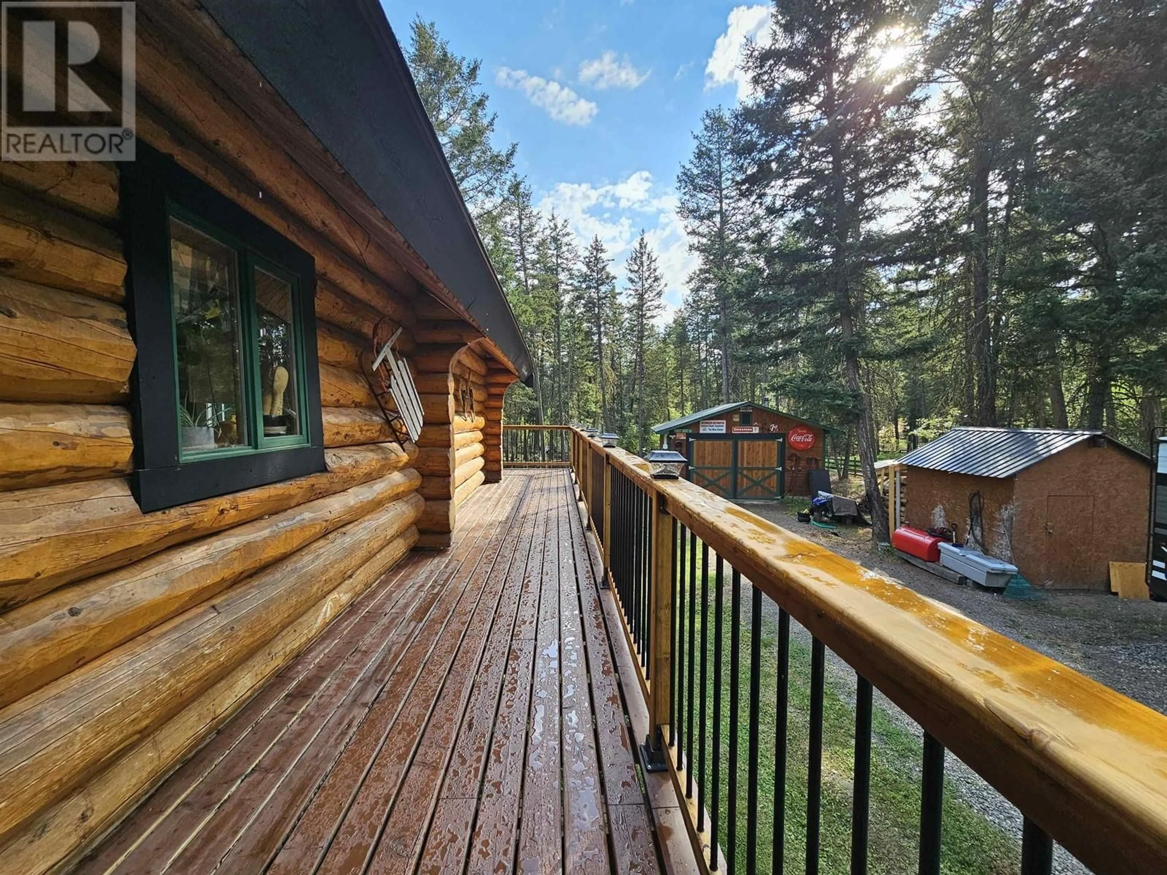 Patio, forest/trees view for 4884 KITWANGA DRIVE, 108 Mile Ranch British Columbia V0K2Z0