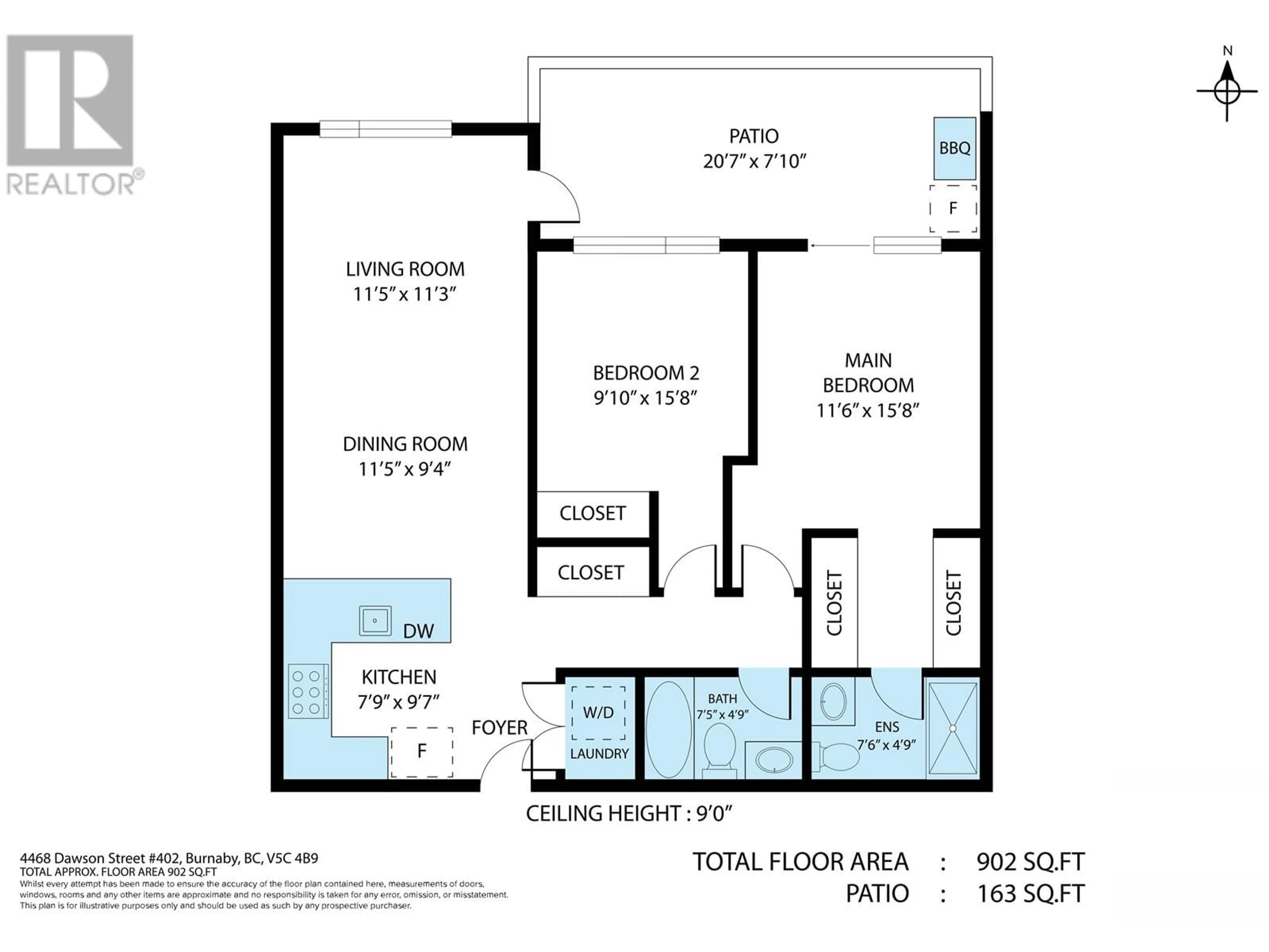 Floor plan for 402 - 4468 DAWSON STREET, Burnaby British Columbia V5C0J9