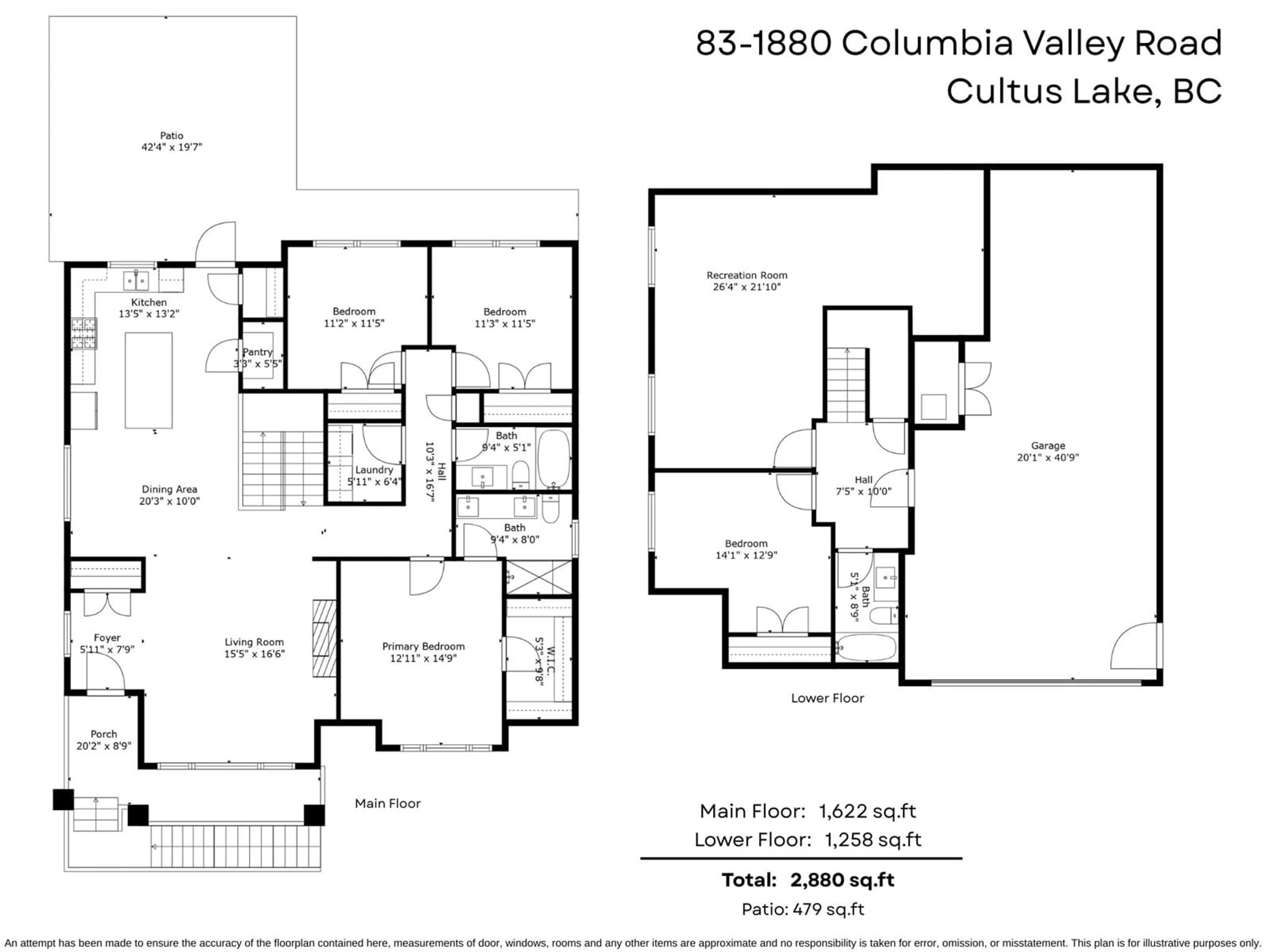 Floor plan for 83 - 1880 COLUMBIA VALLEY ROAD, Lindell Beach British Columbia V2R6G8