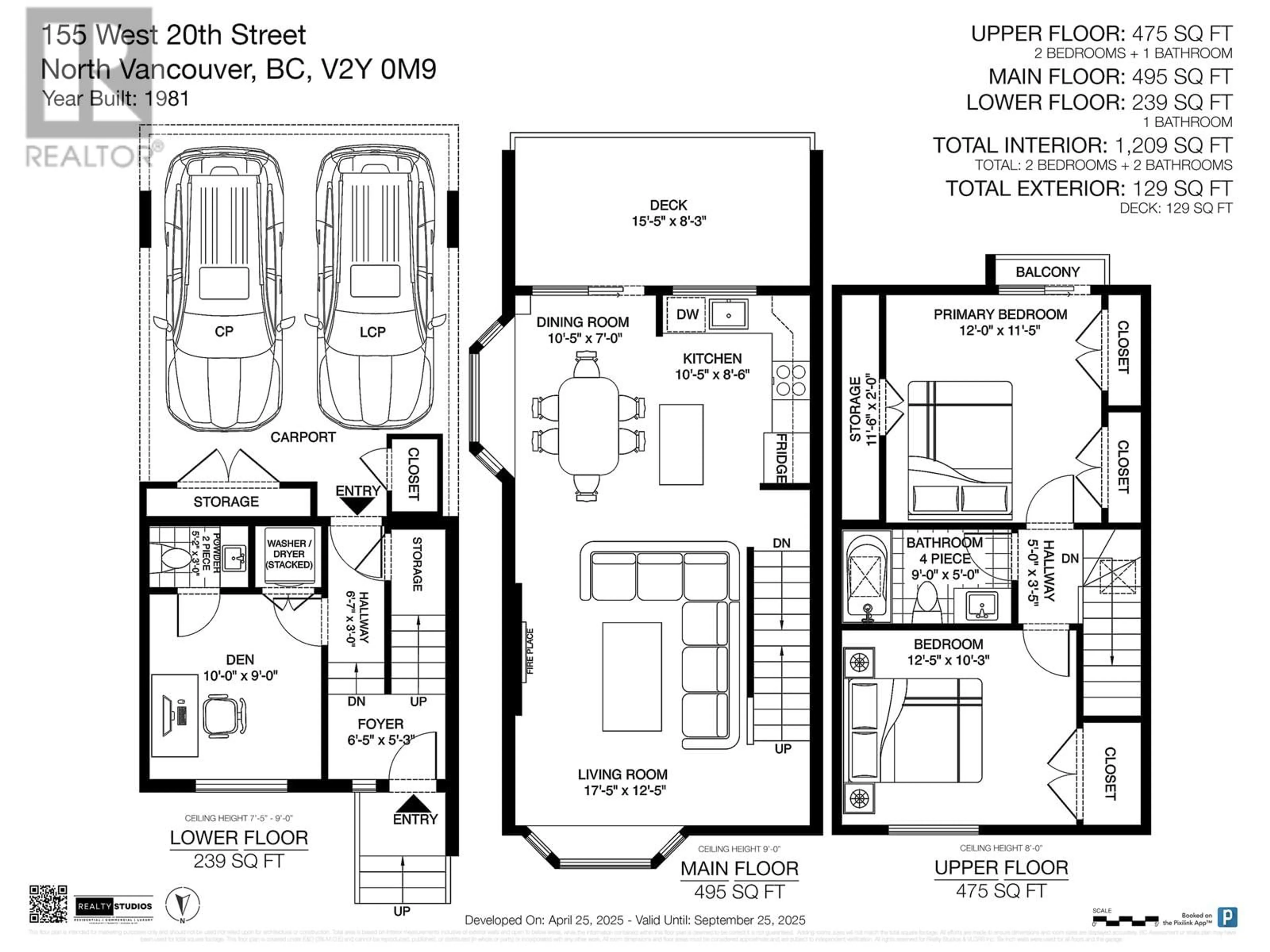 Floor plan for 155 20TH STREET, North Vancouver British Columbia V7M1Y2