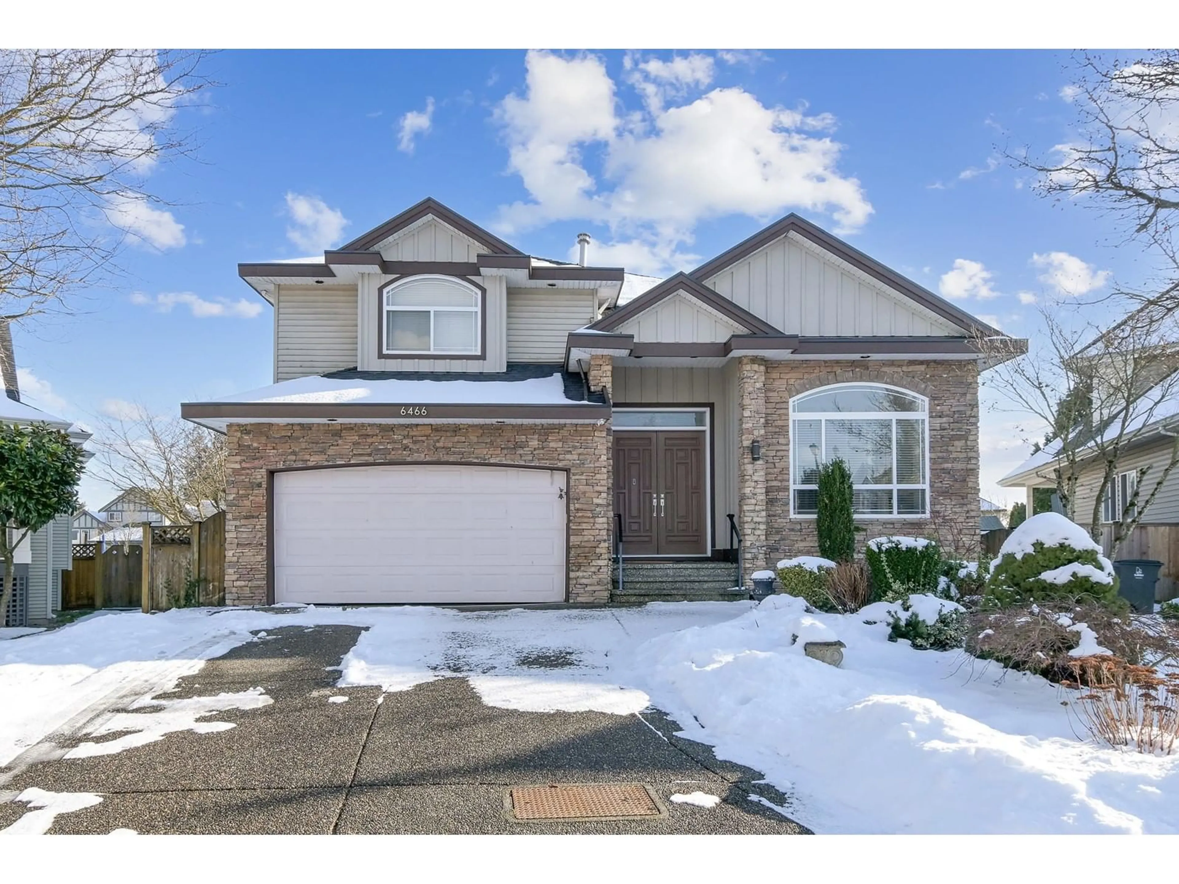 Home with brick exterior material, street for 6466 189, Surrey British Columbia V3S8V4