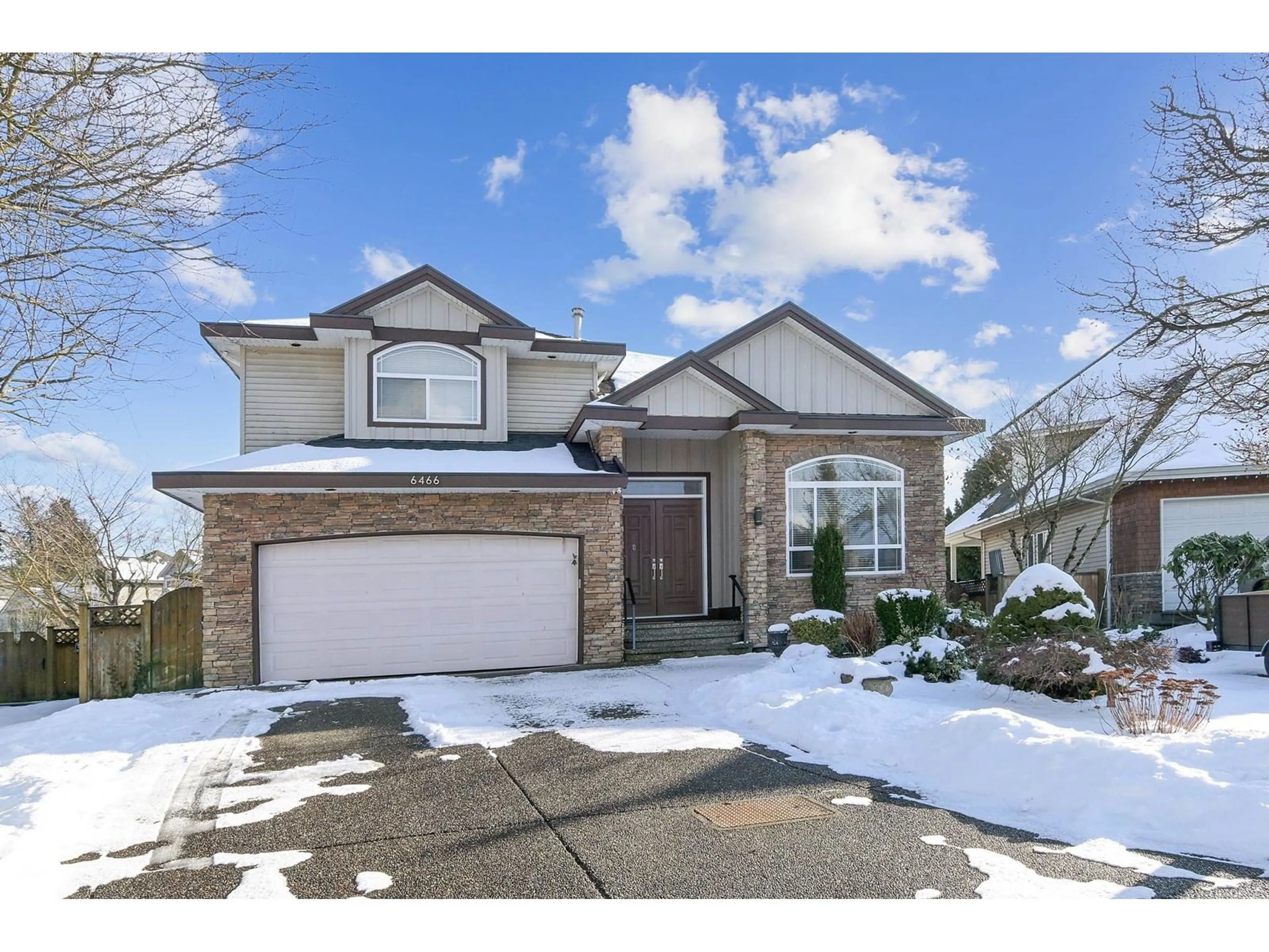 Home with brick exterior material, street for 6466 189, Surrey British Columbia V3S8V4