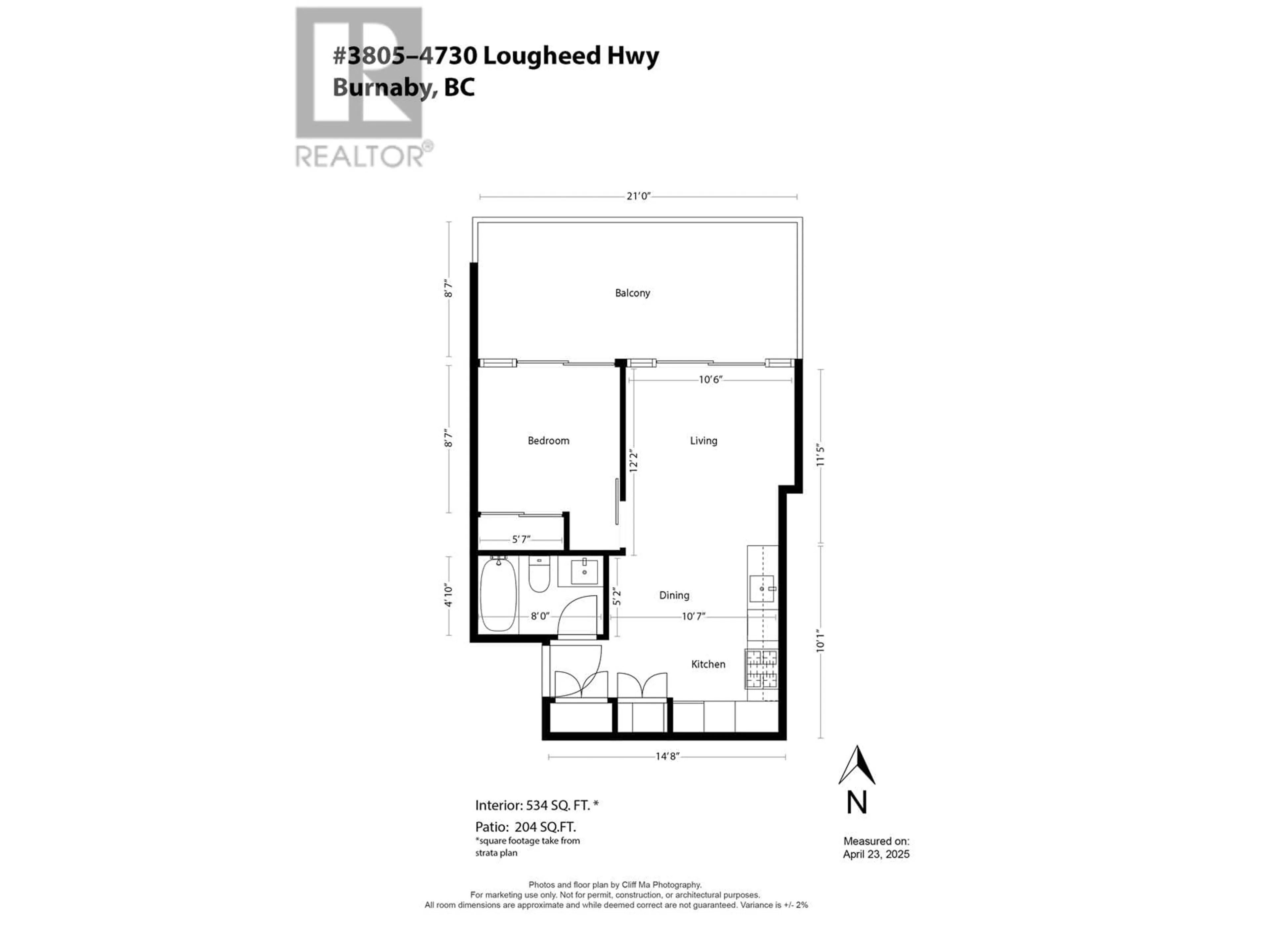 Floor plan for 3805 - 4730 LOUGHEED HIGHWAY, Burnaby British Columbia V5C0M9