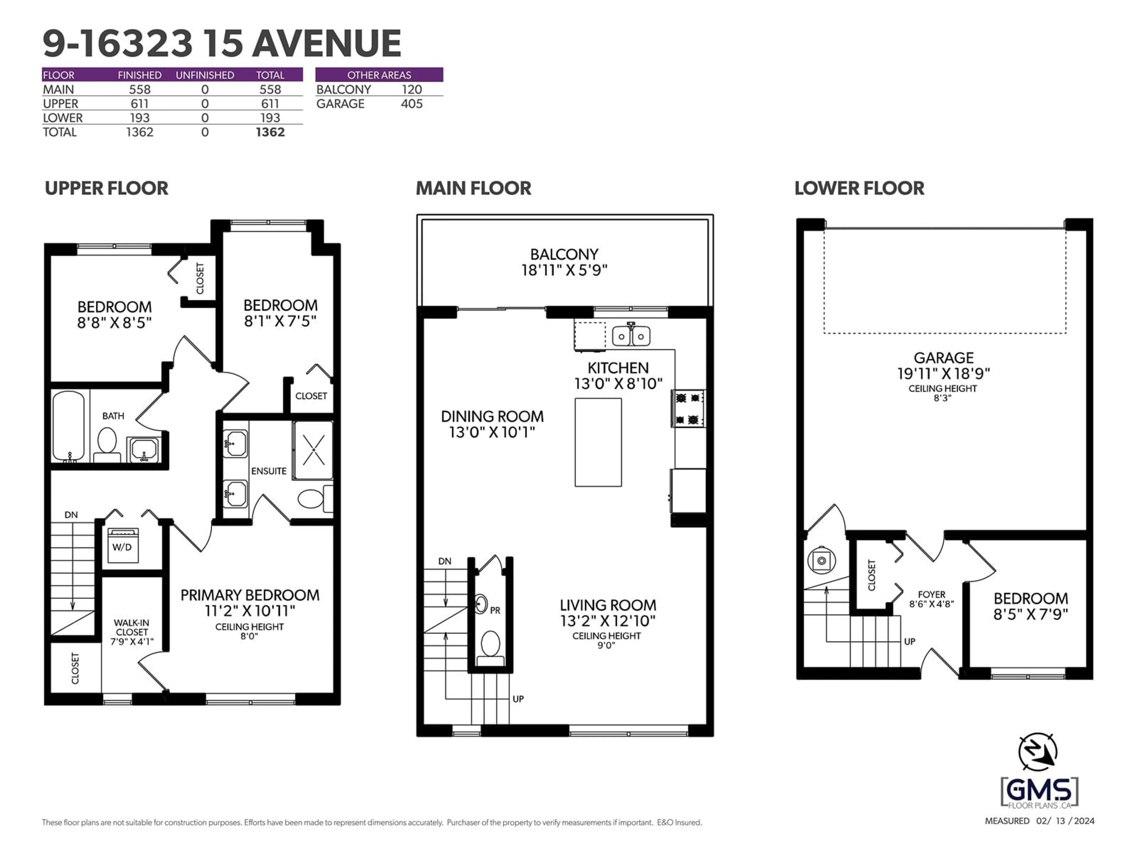 Floor plan for 9 - 16323 15, Surrey British Columbia V4A0C5