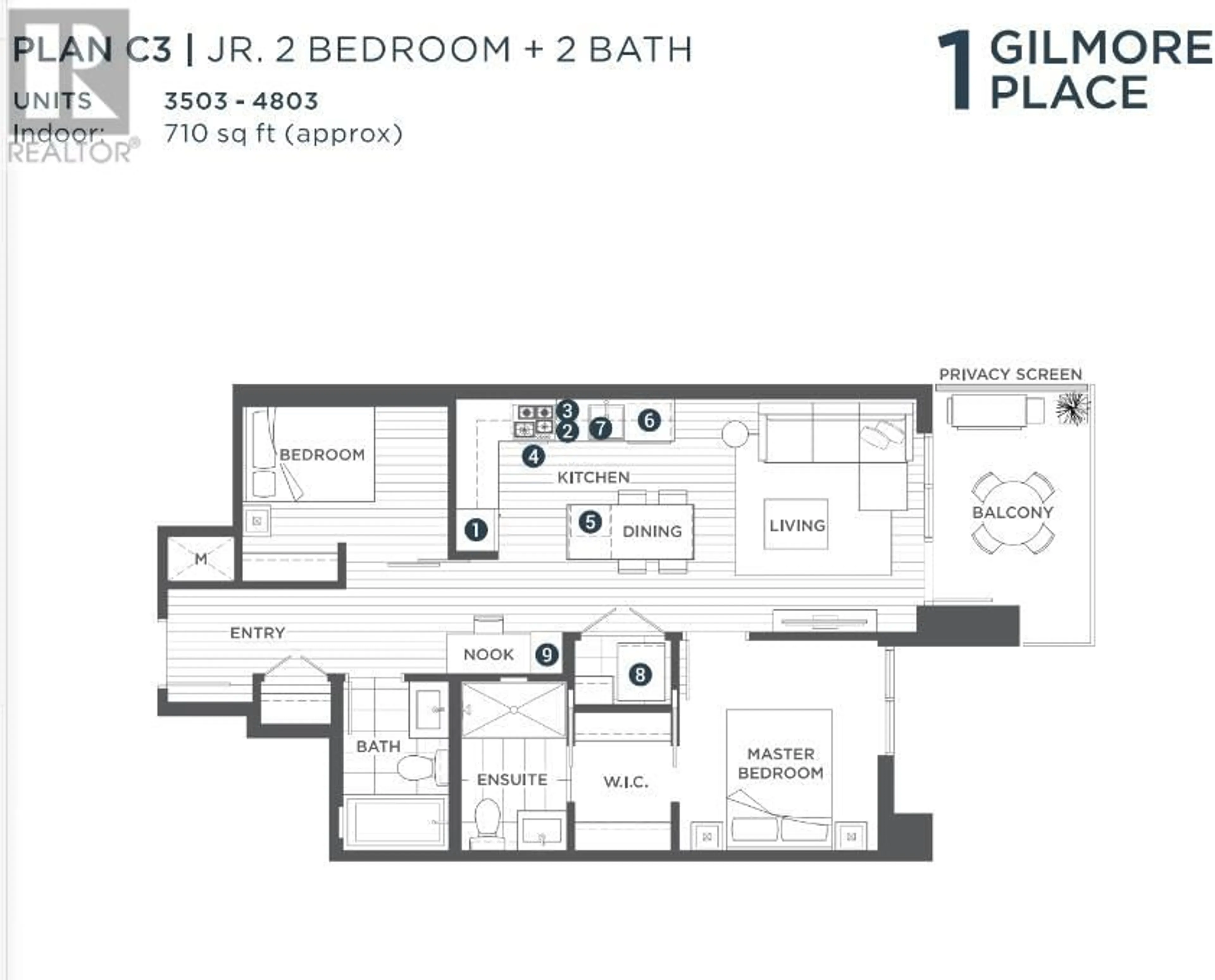Floor plan for 3603 - 2186 GILMORE AVENUE, Burnaby British Columbia V5C0N7