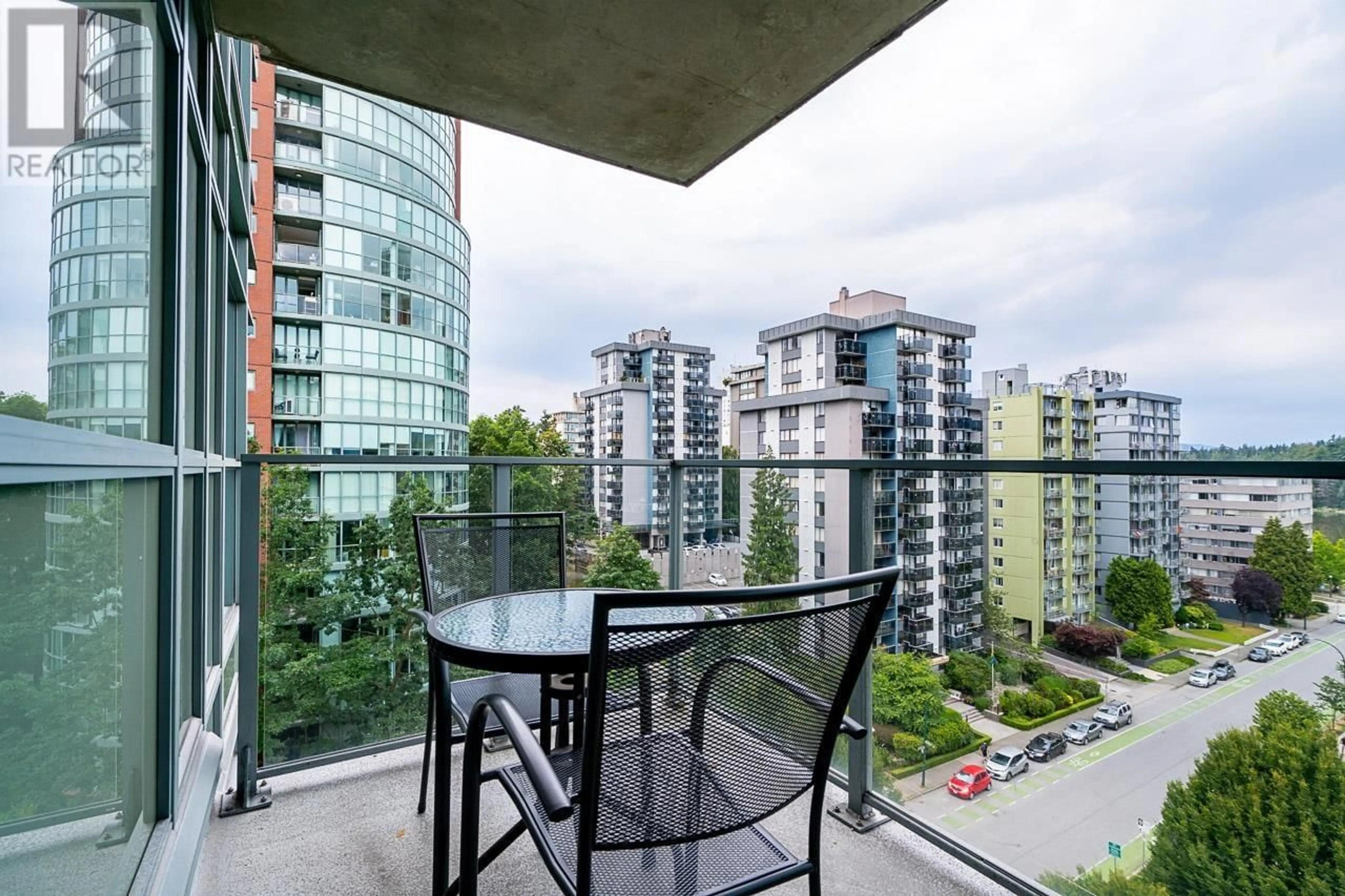 Balcony in the apartment, city buildings view from balcony for 1010 - 1889 ALBERNI STREET, Vancouver British Columbia V6G3G7