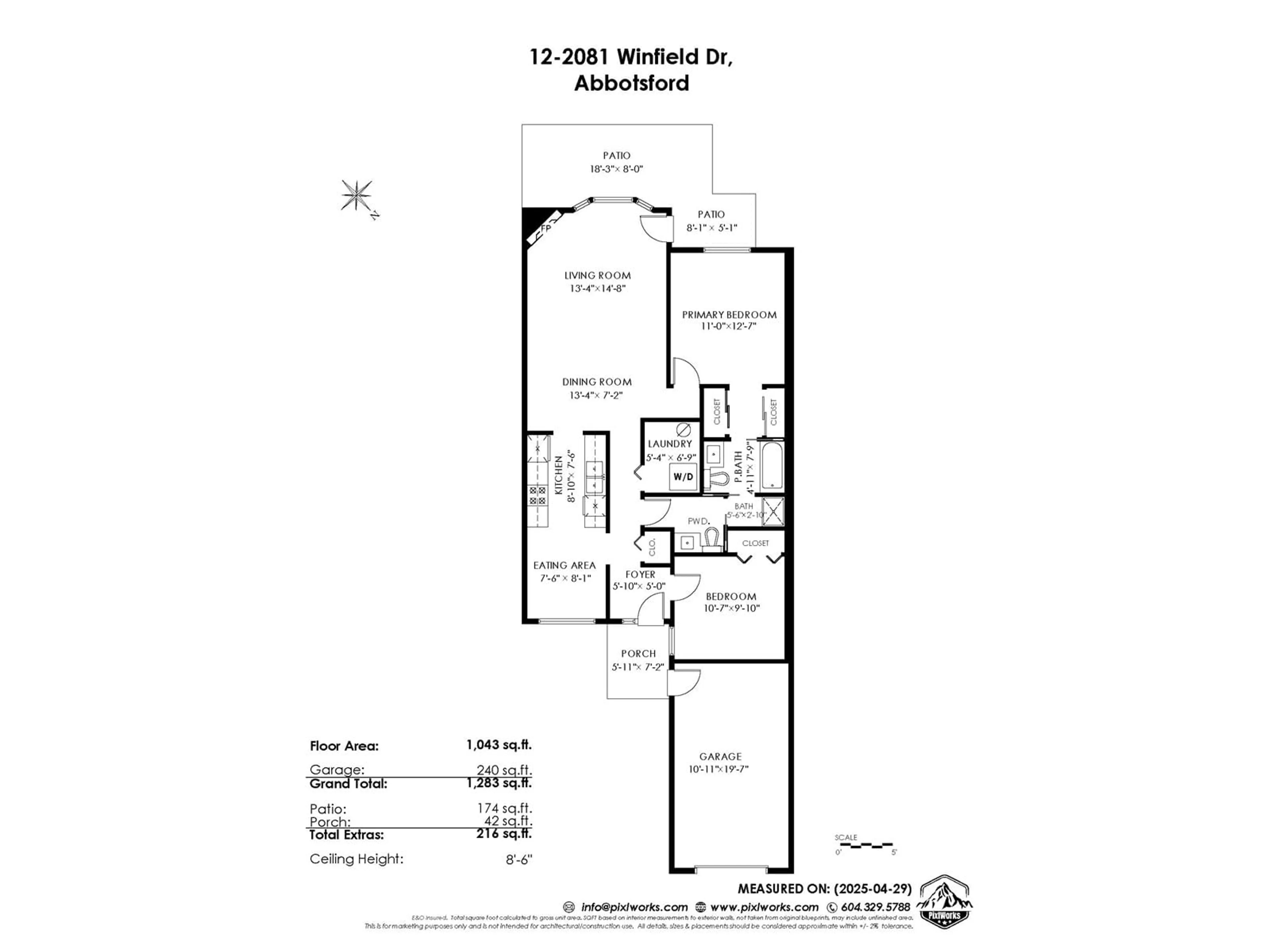 Floor plan for 12 - 2081 WINFIELD, Abbotsford British Columbia V3G1C7