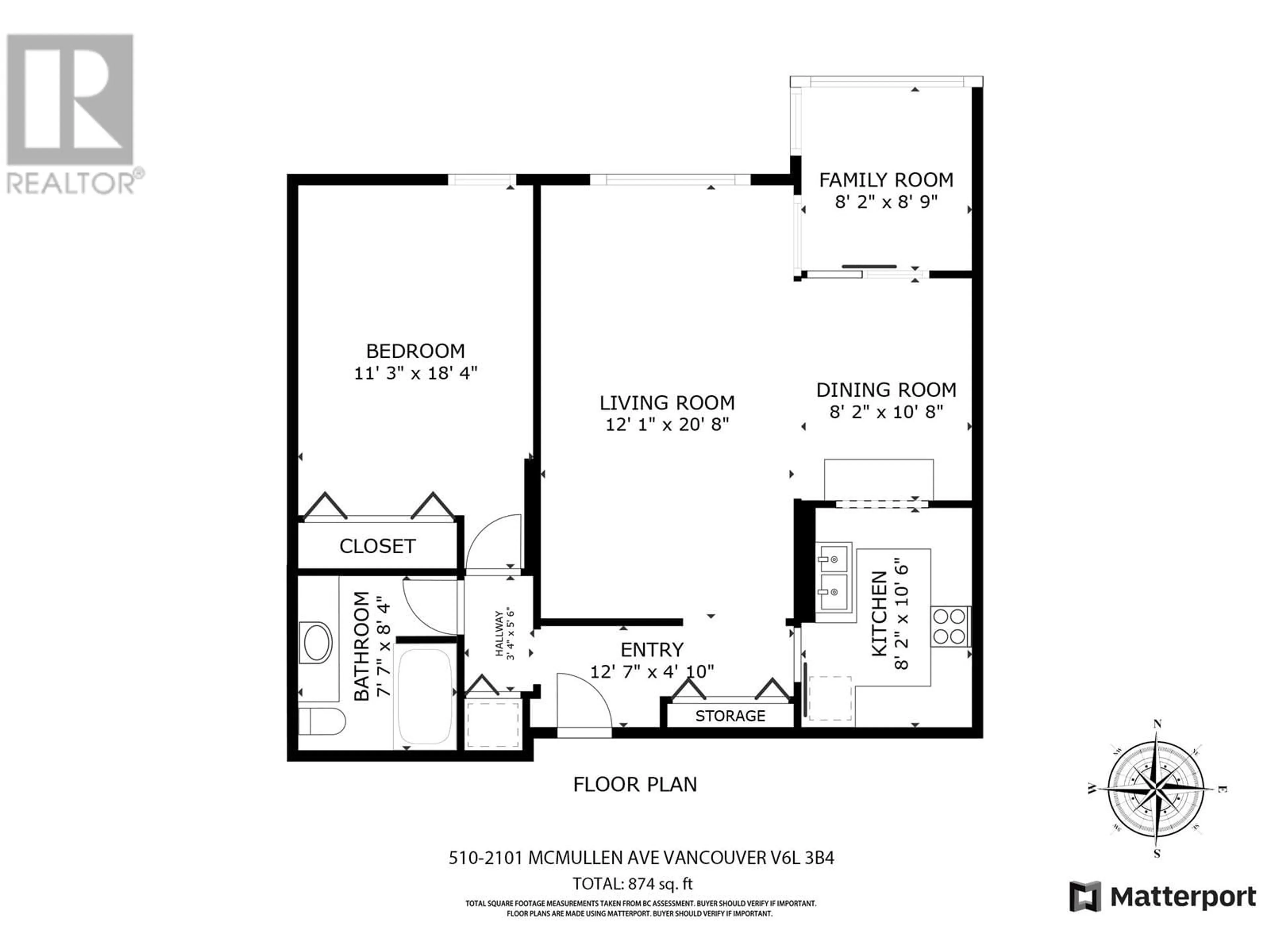 Floor plan for 510 - 2101 MCMULLEN AVENUE, Vancouver British Columbia V6L3B4