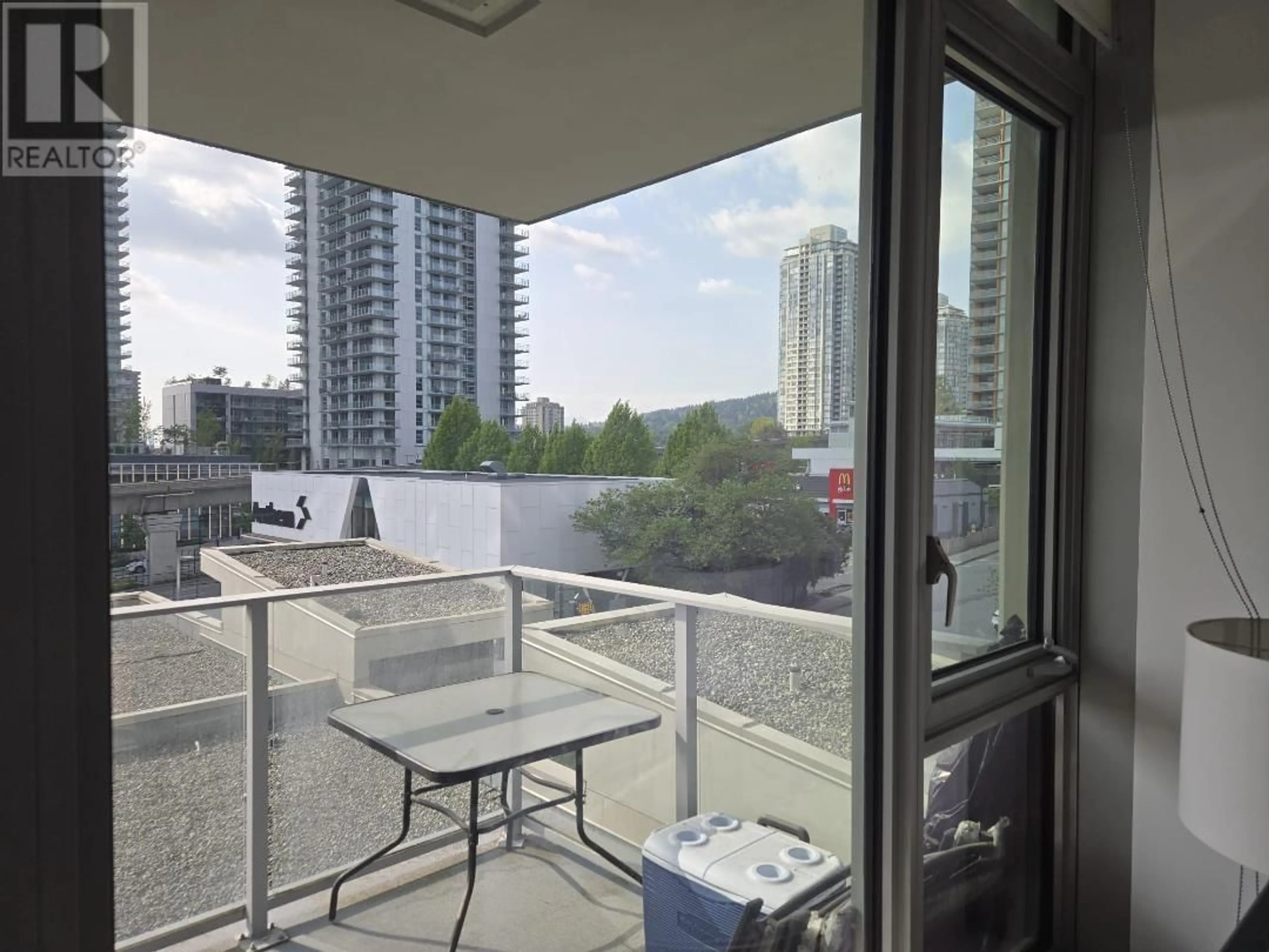 Balcony in the apartment, city buildings view from balcony for 403 - 518 WHITING WAY, Coquitlam British Columbia V3J0H6