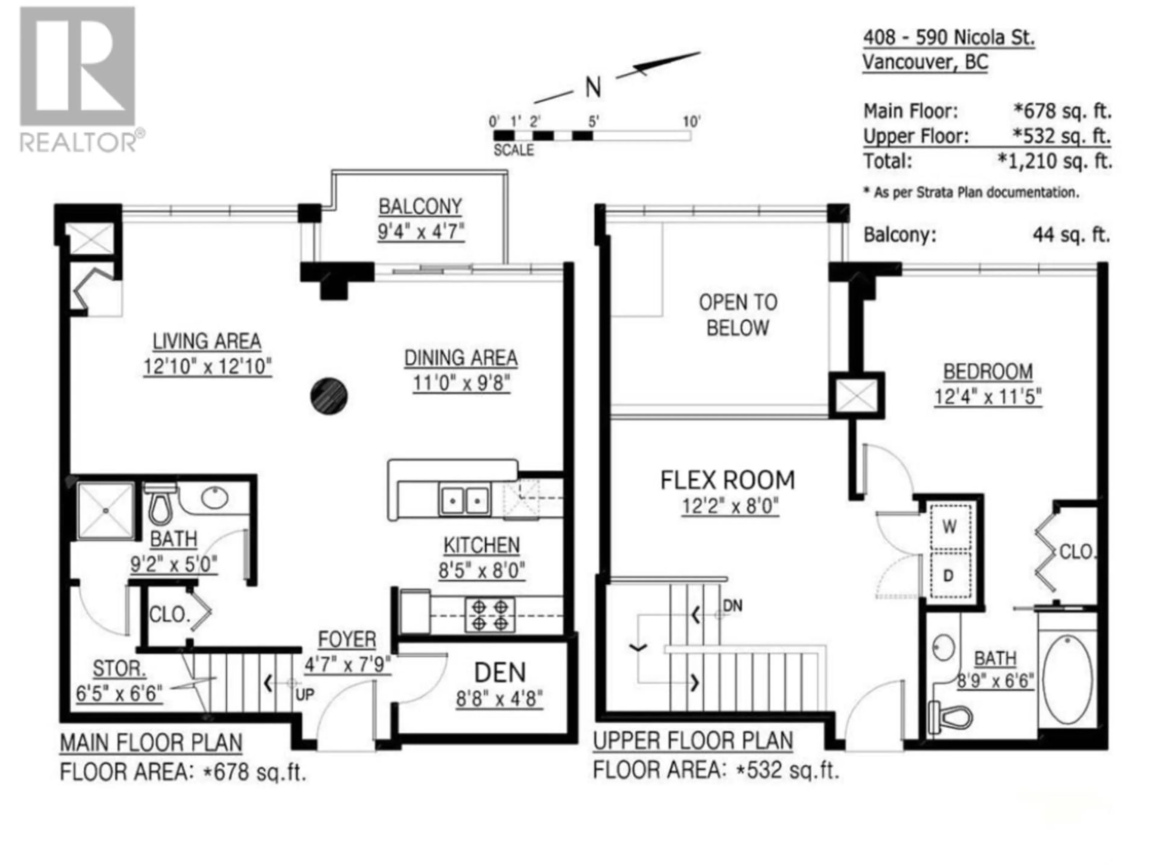 Floor plan for 408 - 590 NICOLA STREET, Vancouver British Columbia V6G3J8