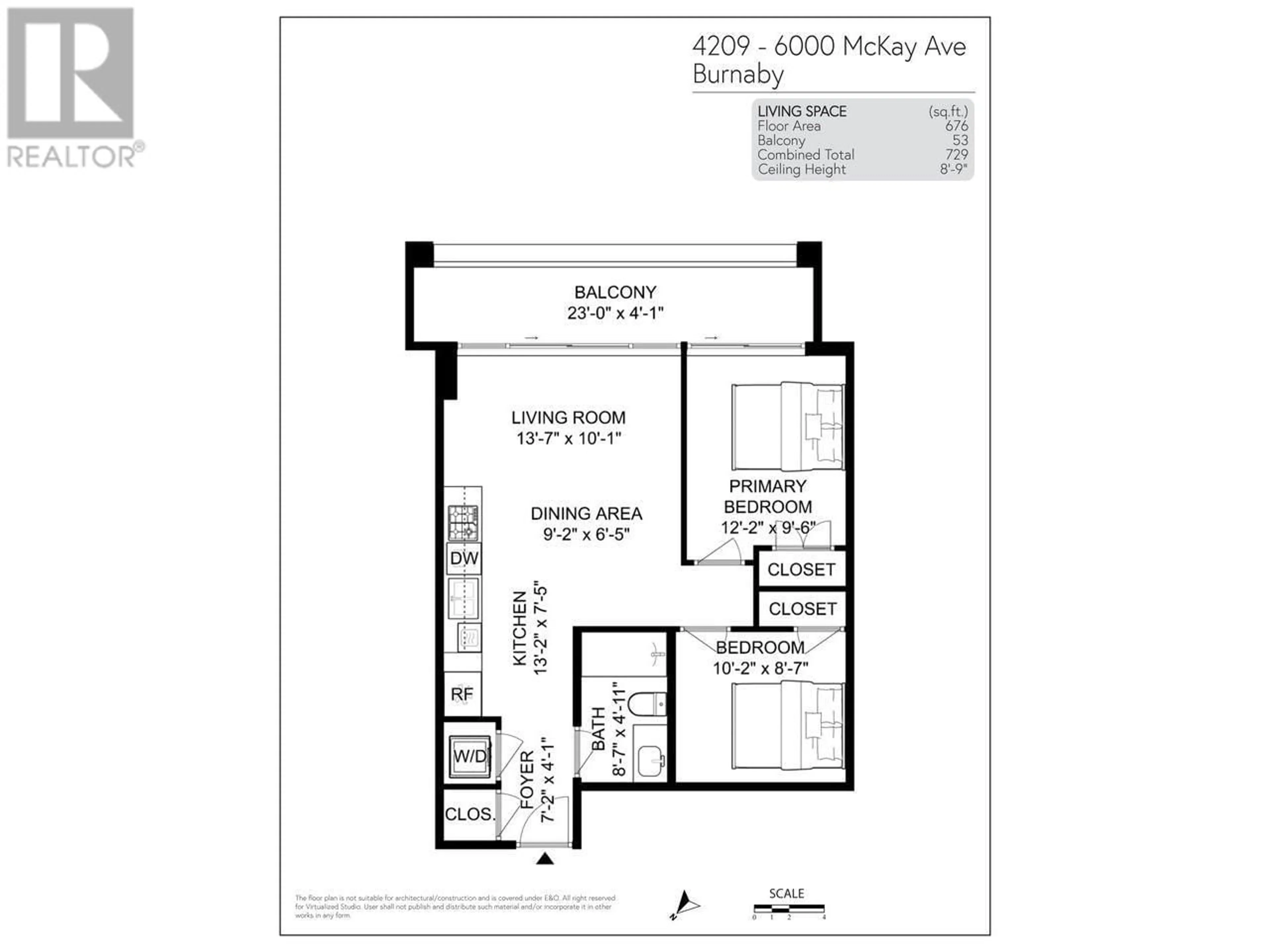 Floor plan for 4209 - 6000 MCKAY AVENUE, Burnaby British Columbia V5H0K2