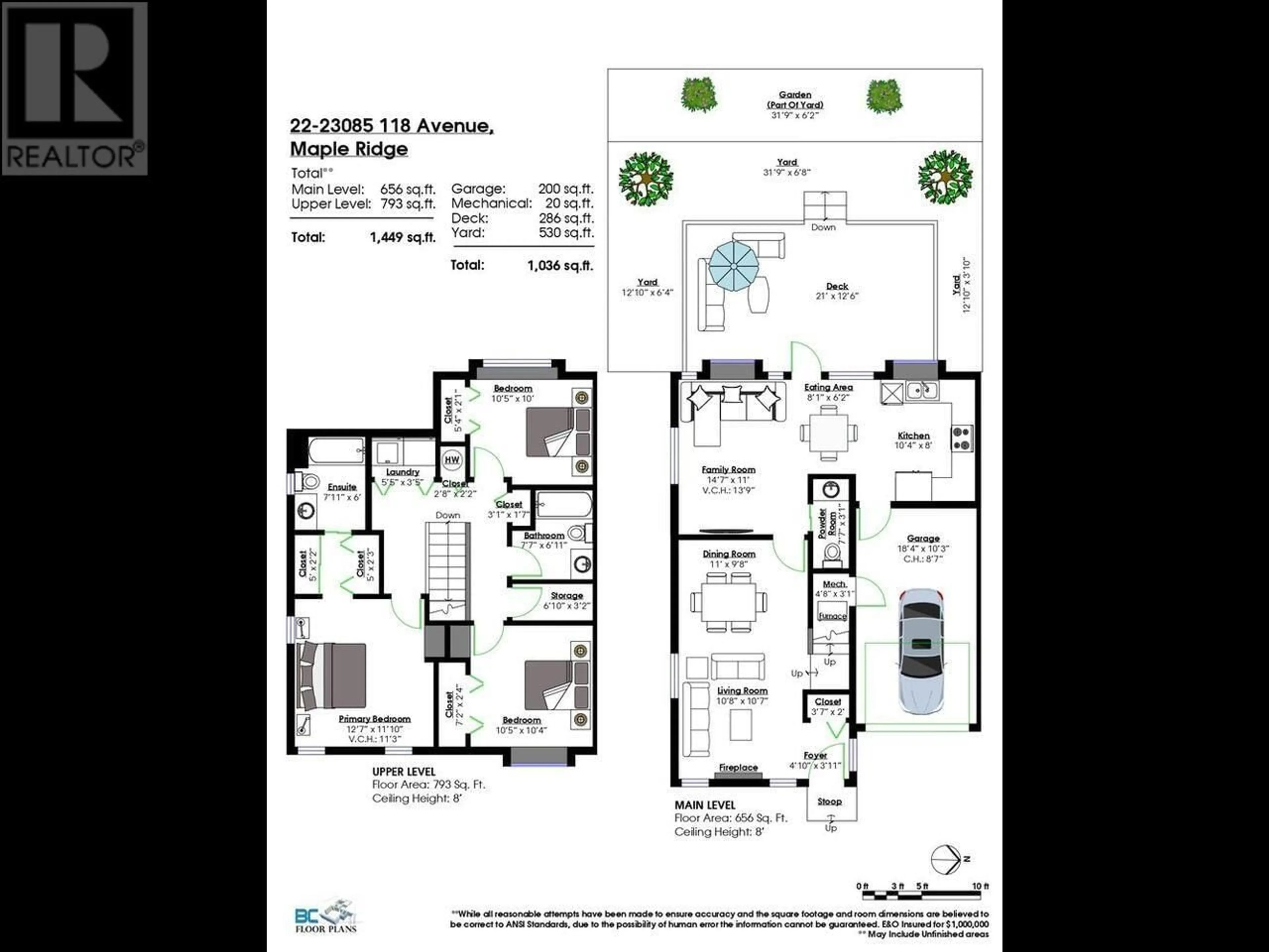 Floor plan for 22 - 23085 118 AVENUE, Maple Ridge British Columbia V2X3J7