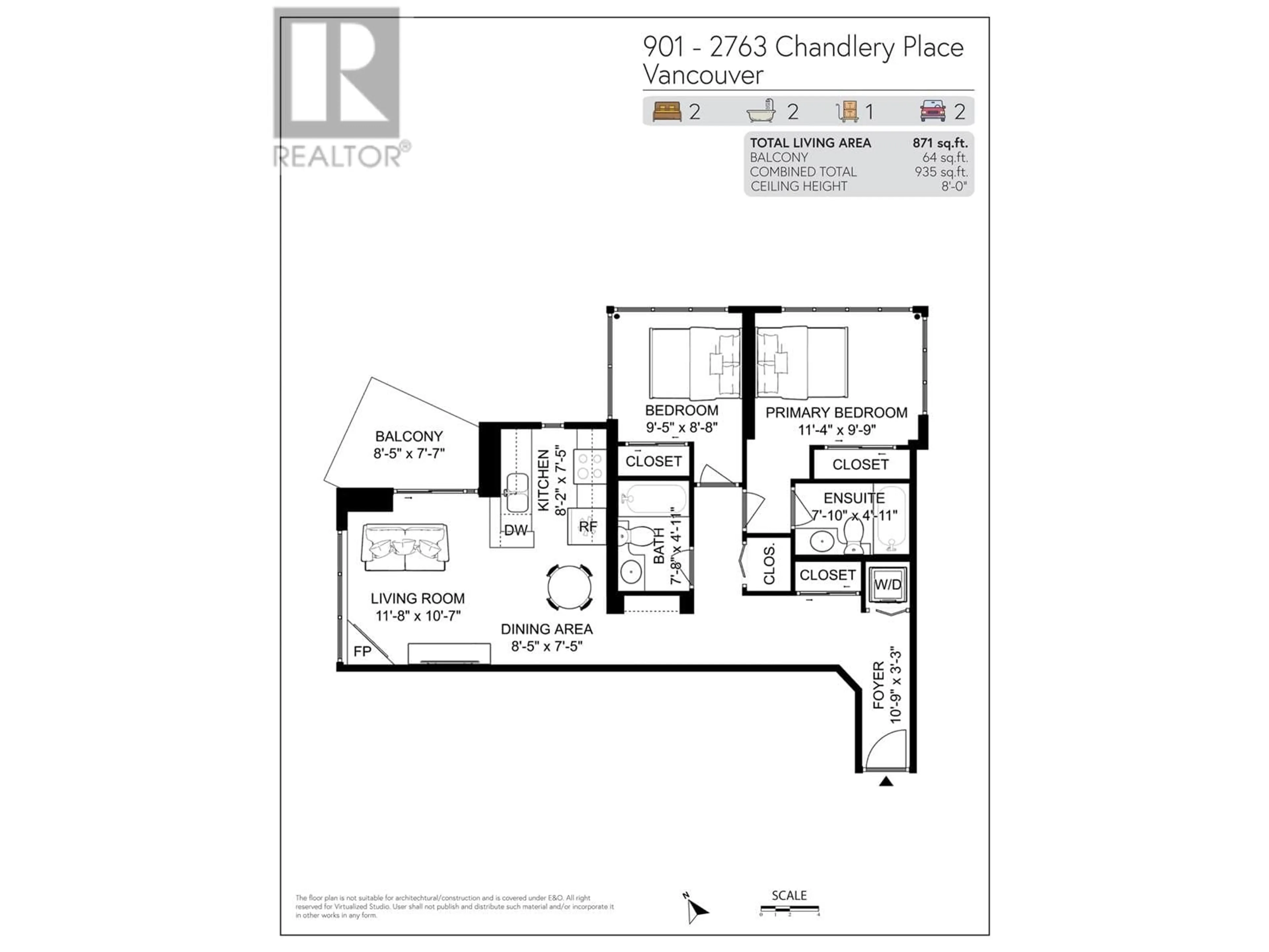 Floor plan for 901 - 2763 CHANDLERY PLACE, Vancouver British Columbia V5S4V4